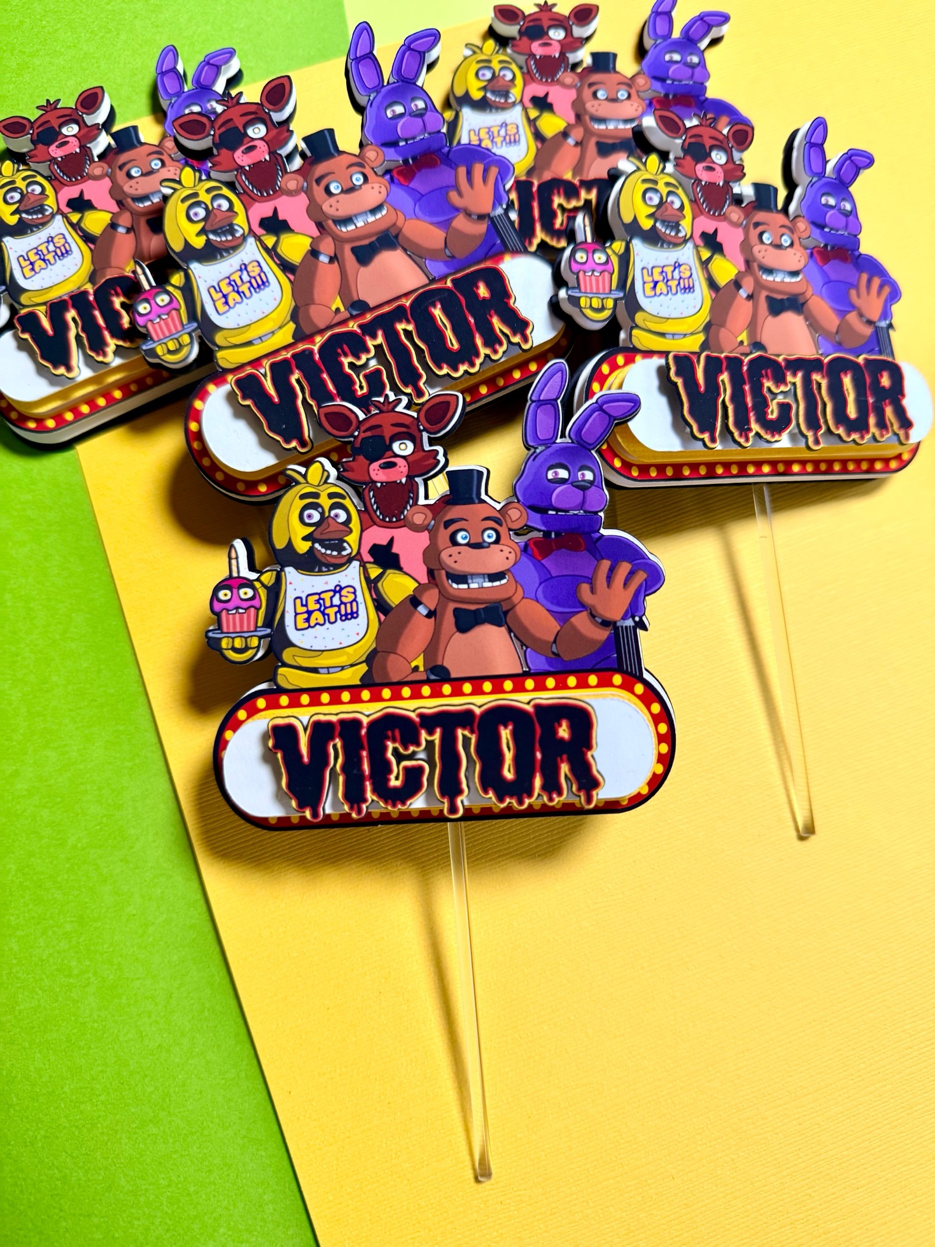 dark animatronics cupcake toppers