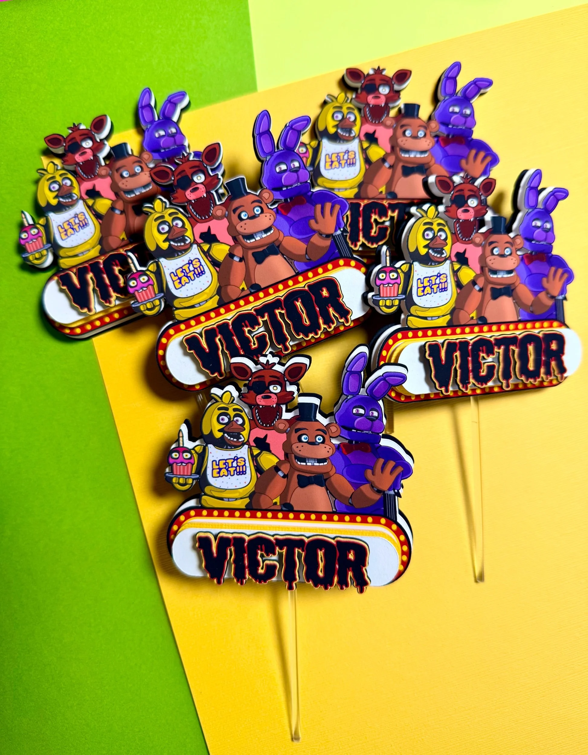 Dark Animatronics Cupcake Toppers