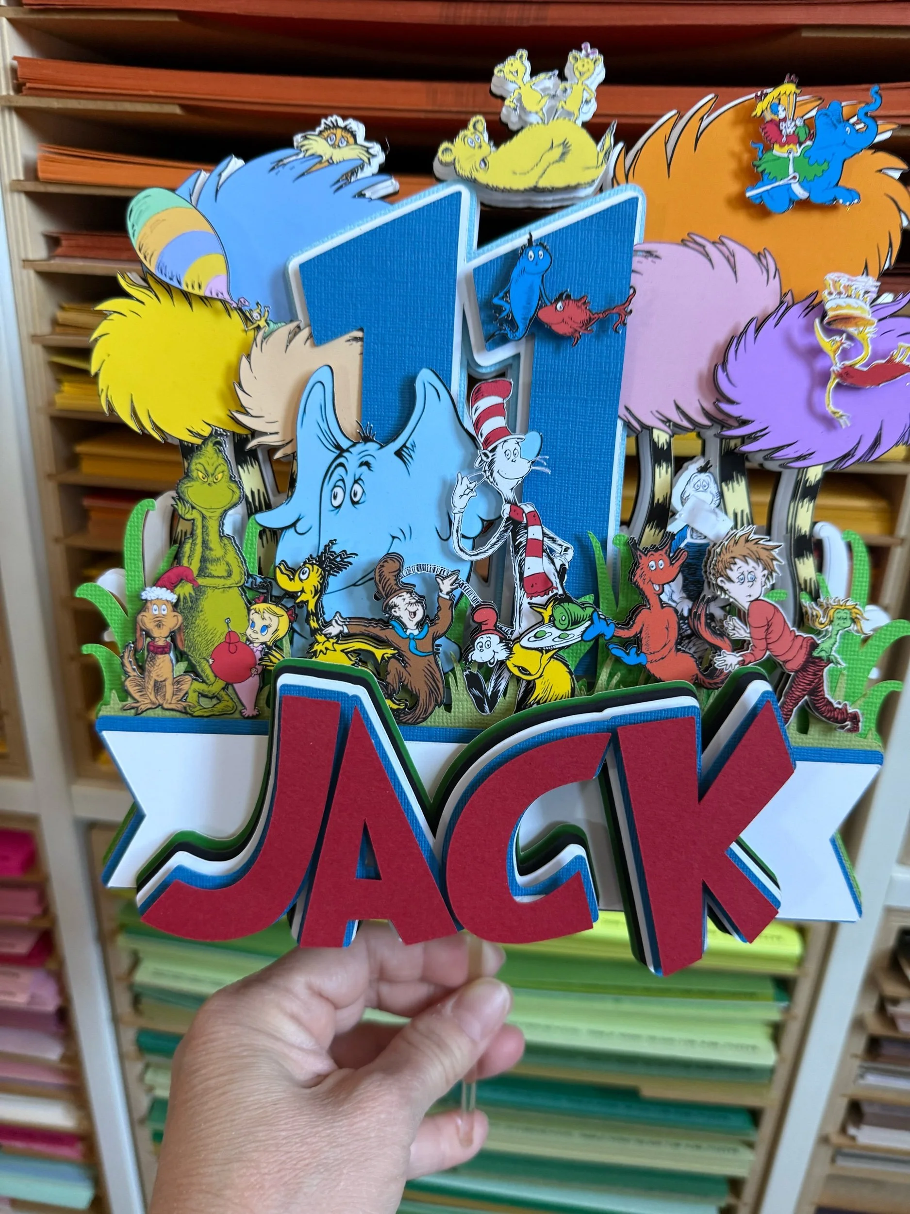 dr Seuss cake topper