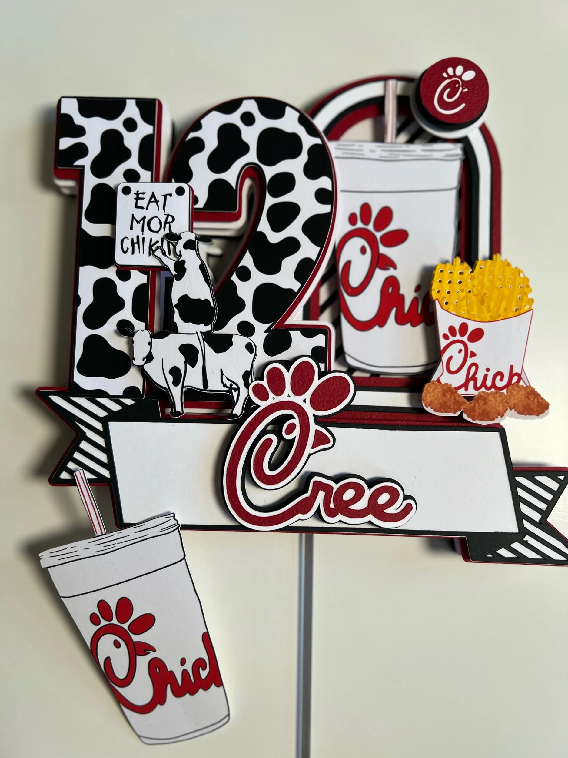 chickfila cake topper