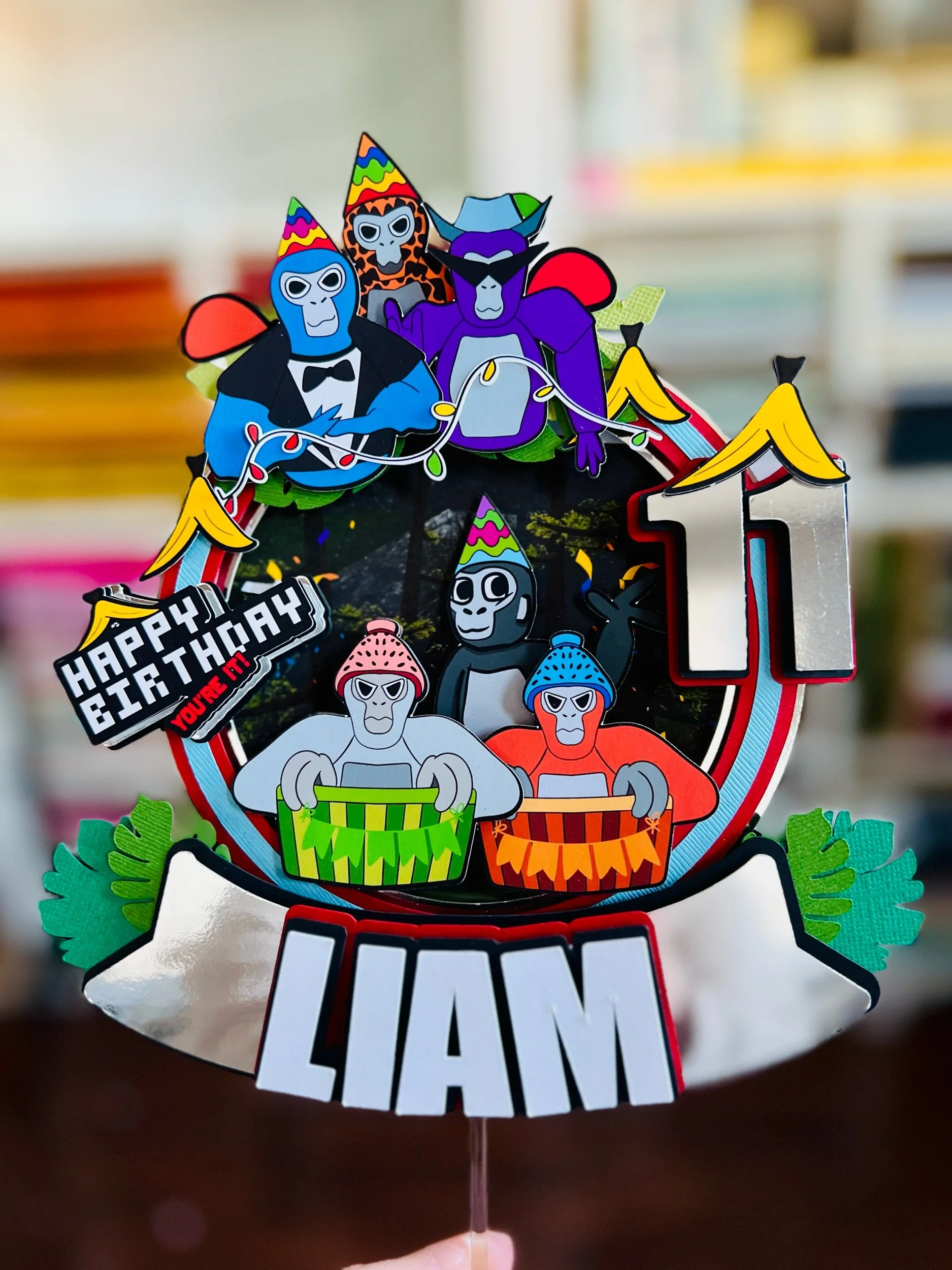 Gorilla Tag Shaker Cake Topper