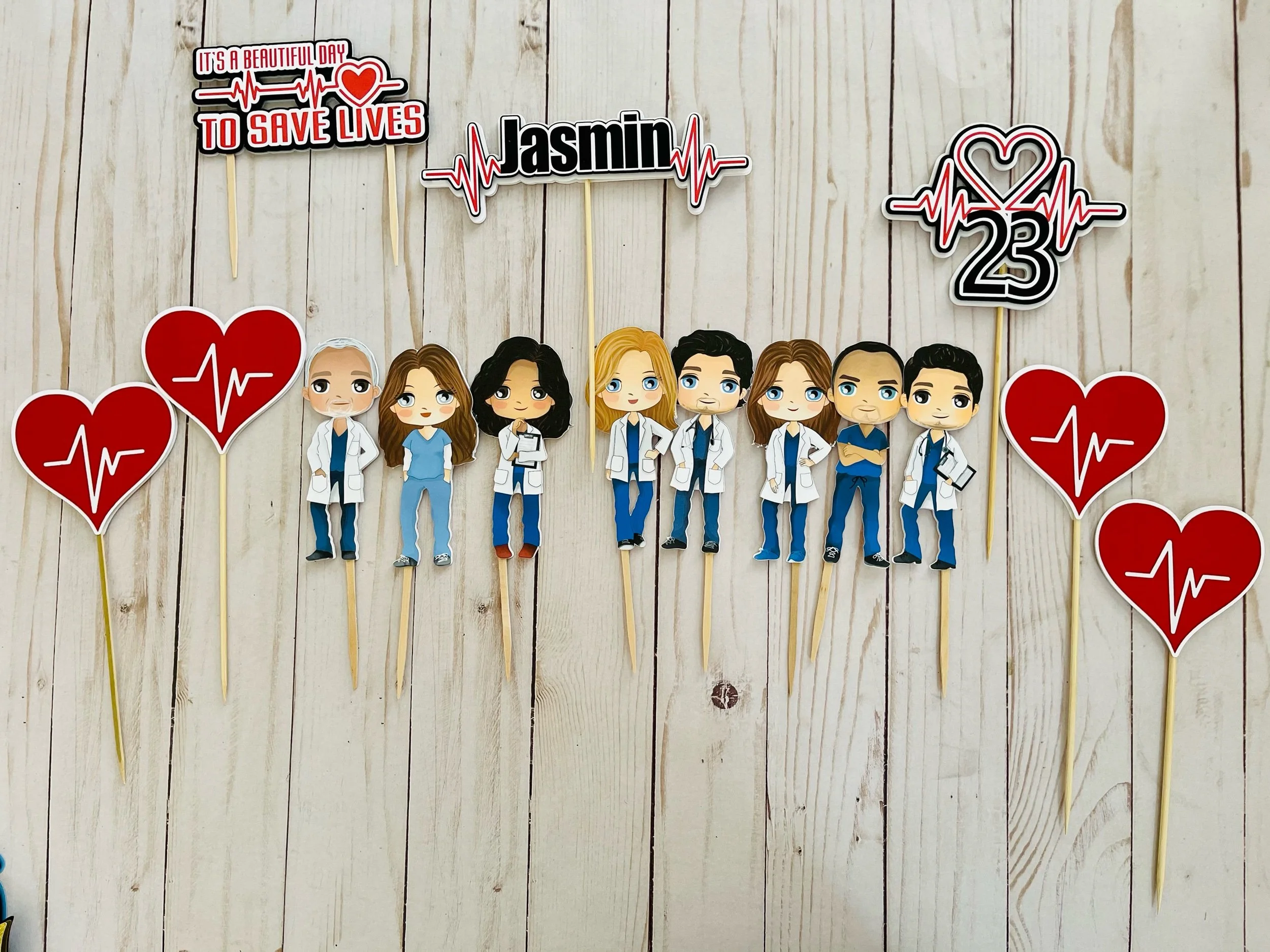 greys anatomy cupcake topper