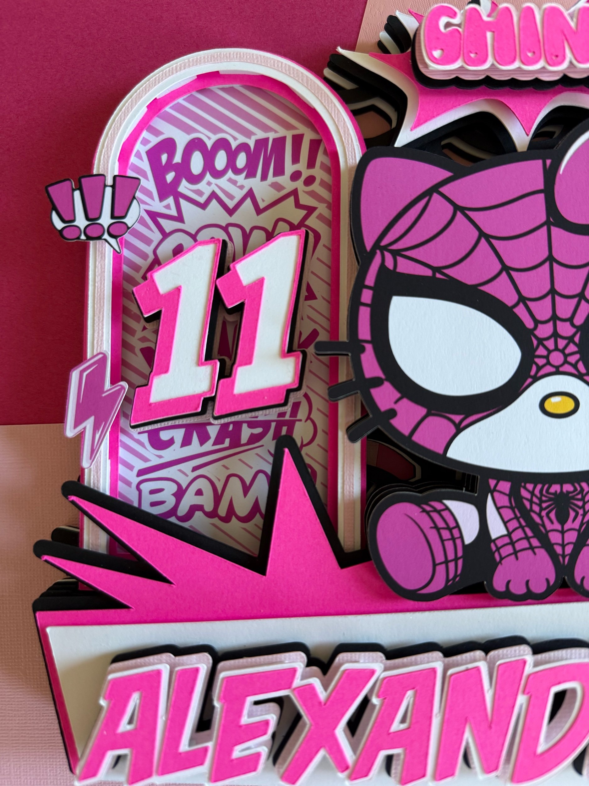 spider kitty cake topper