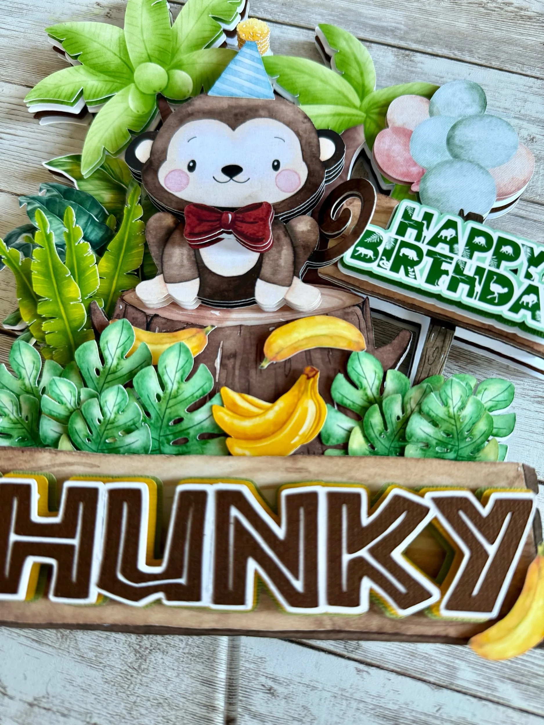 banana cake topper