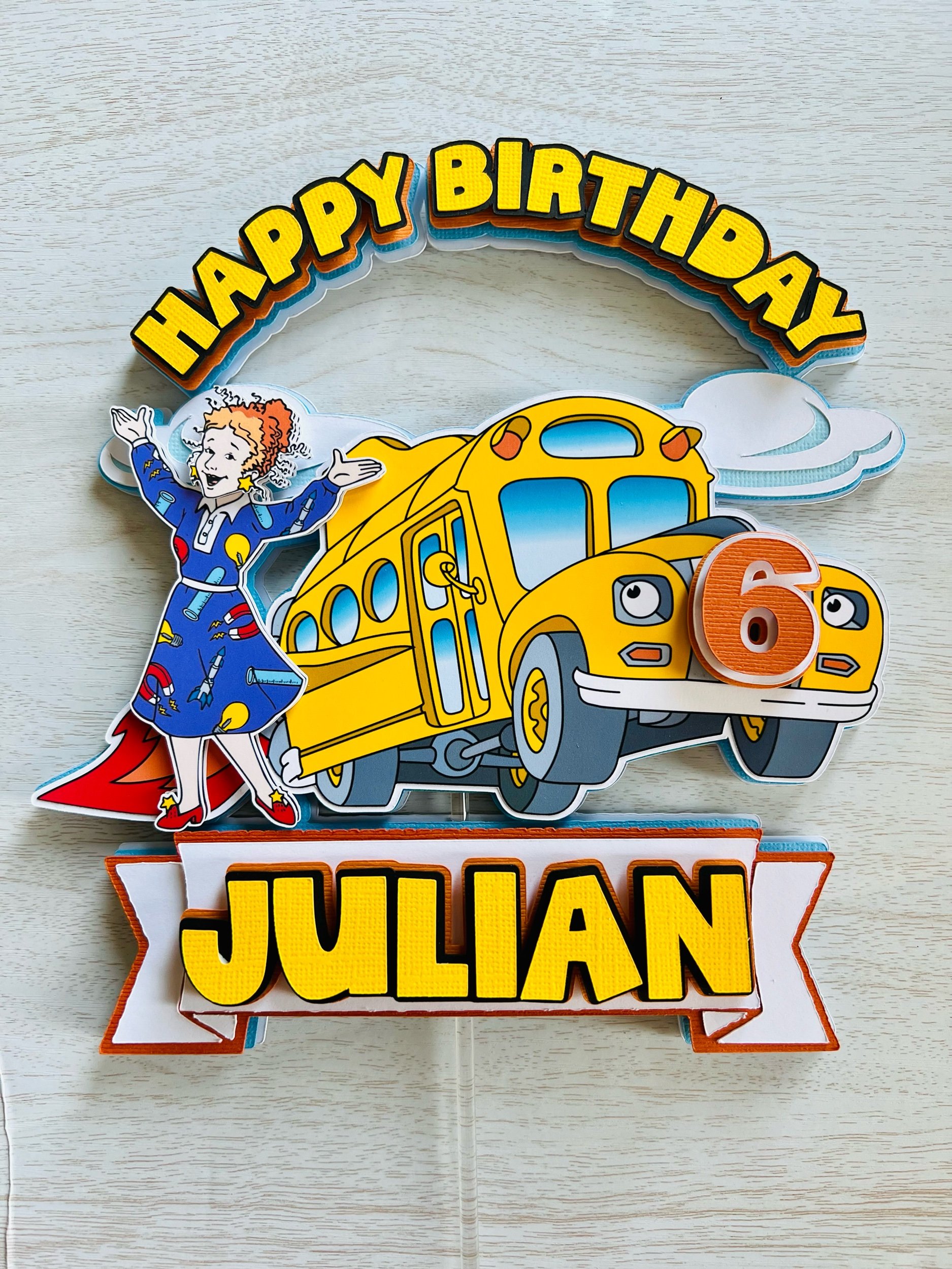 Magic School Bus Cake Topper