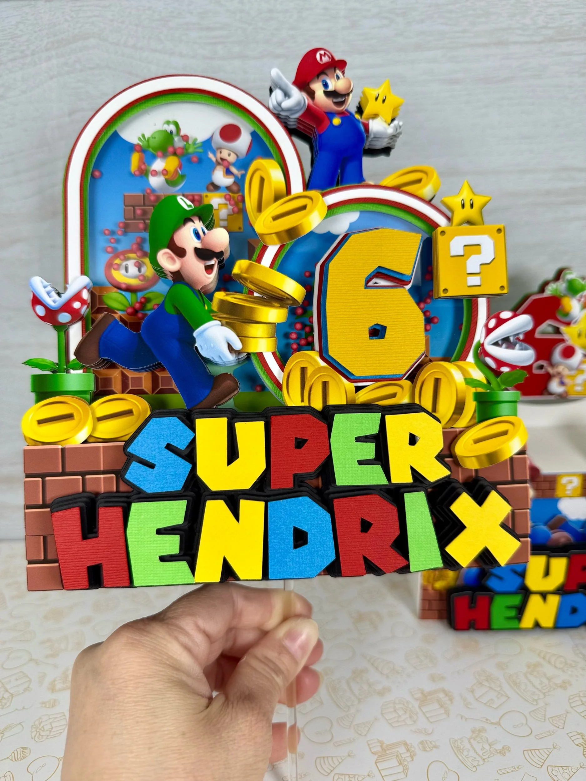 mario bros cake topper