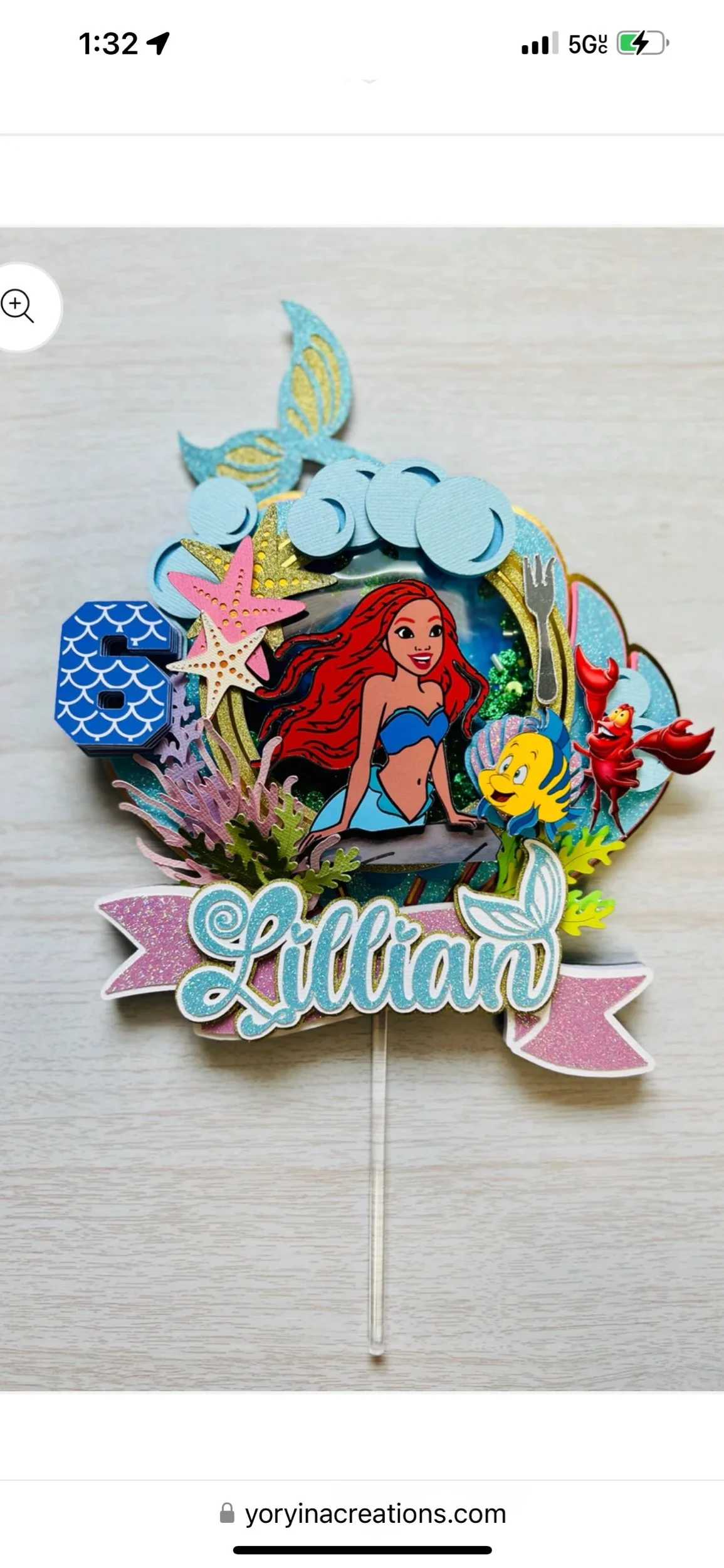 Mermaid Cake Topper, Personalized Cake Topper