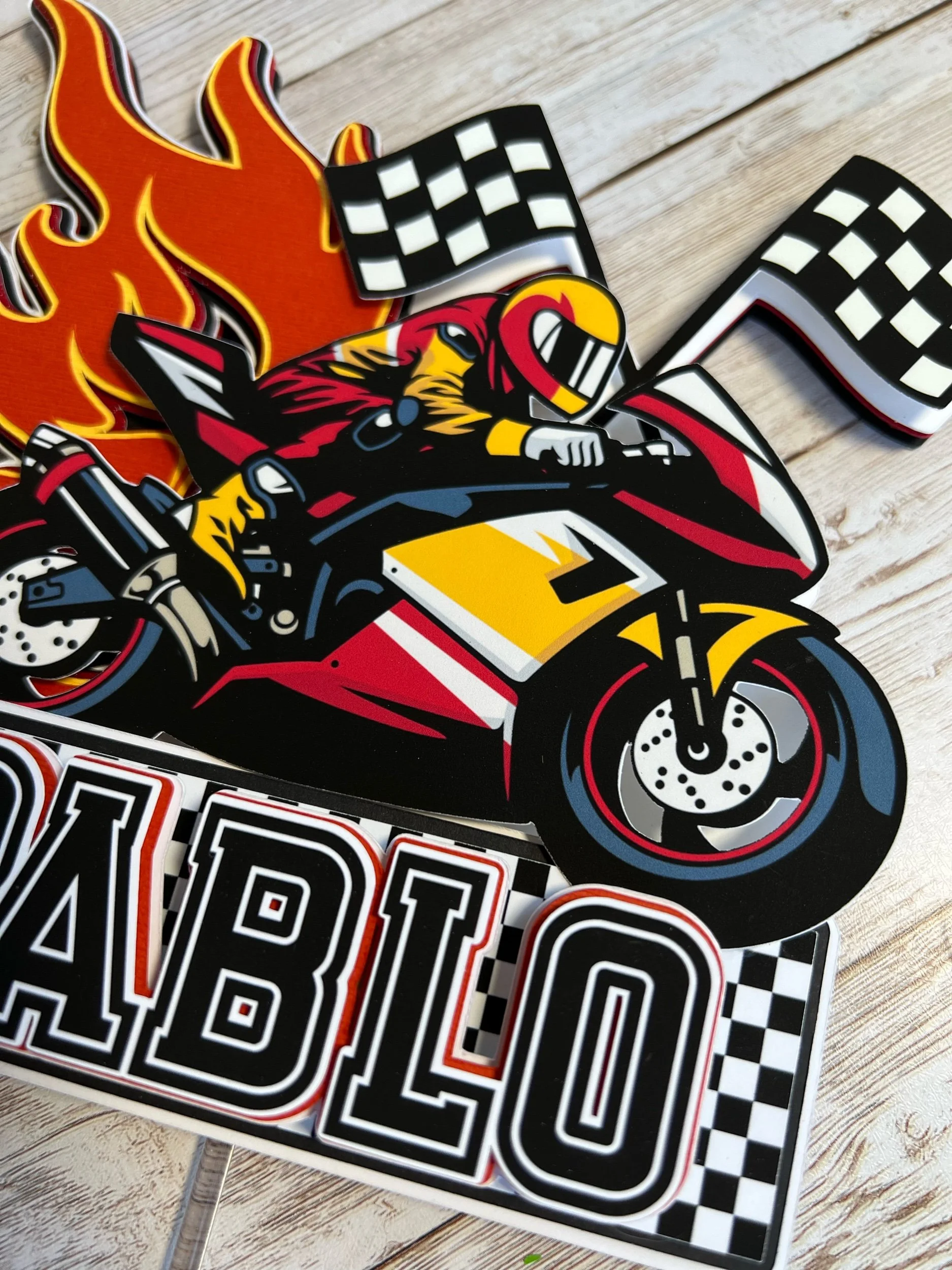 MOTO CAKE TOPPER