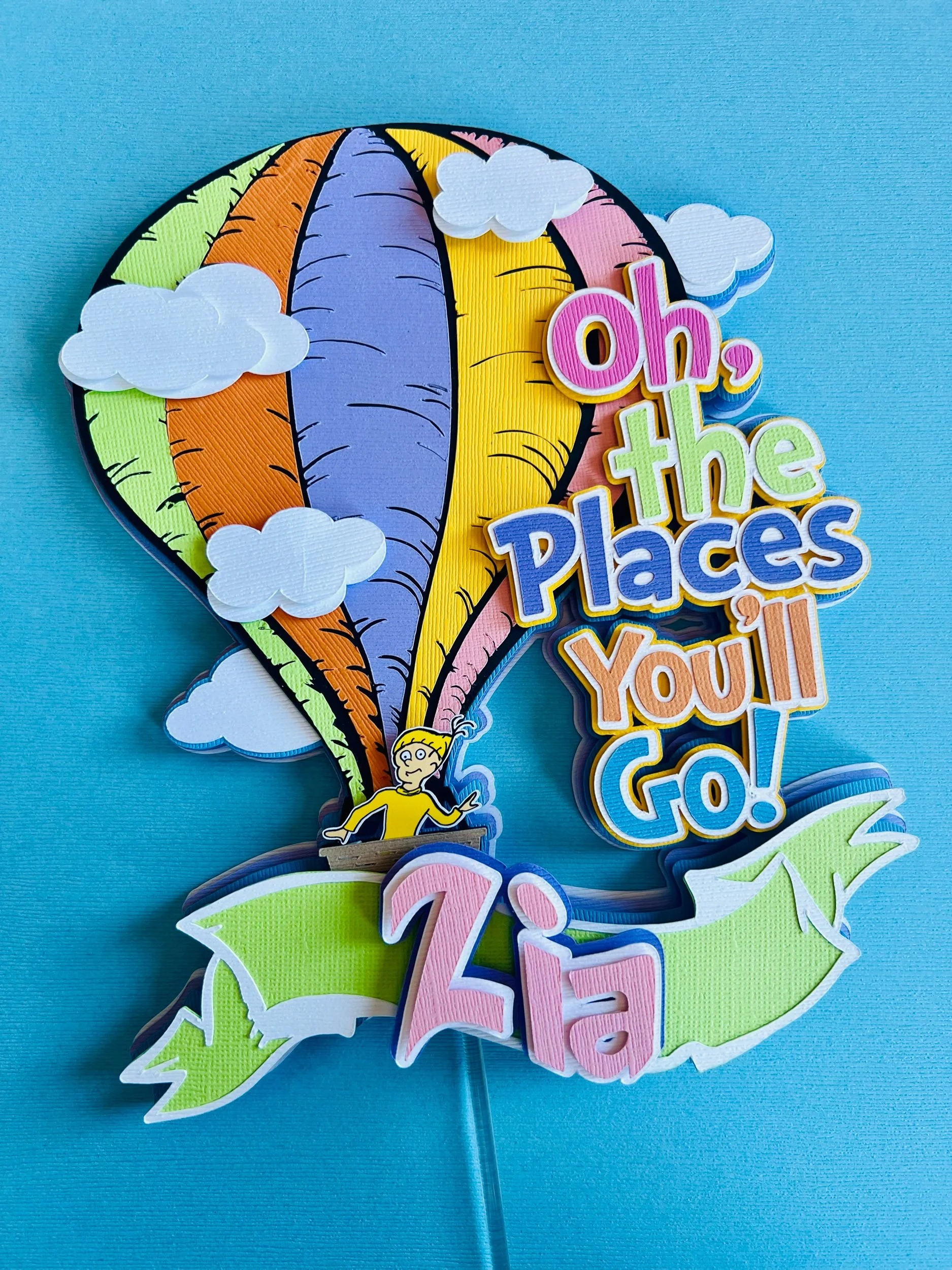 Oh The Places Cake Topper
