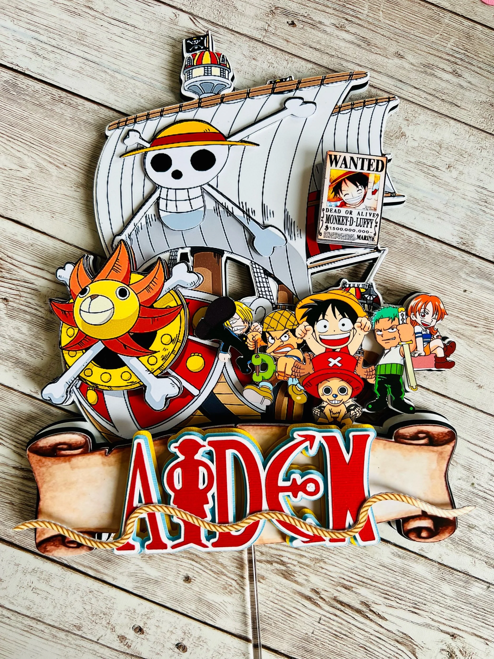 one piece cake topper