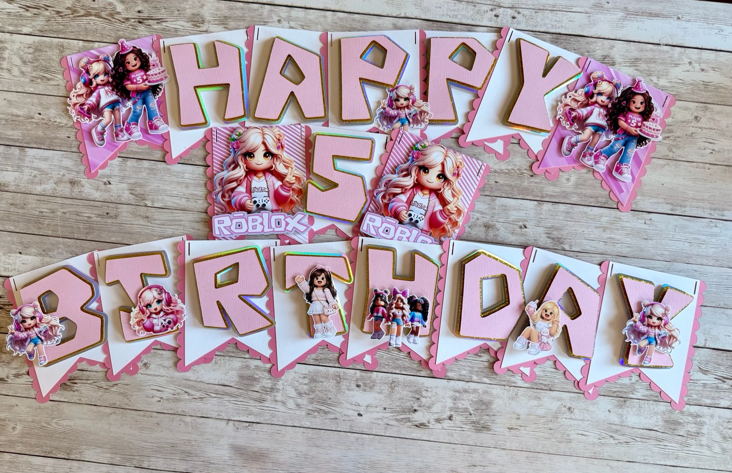 pink roblox birthday banner