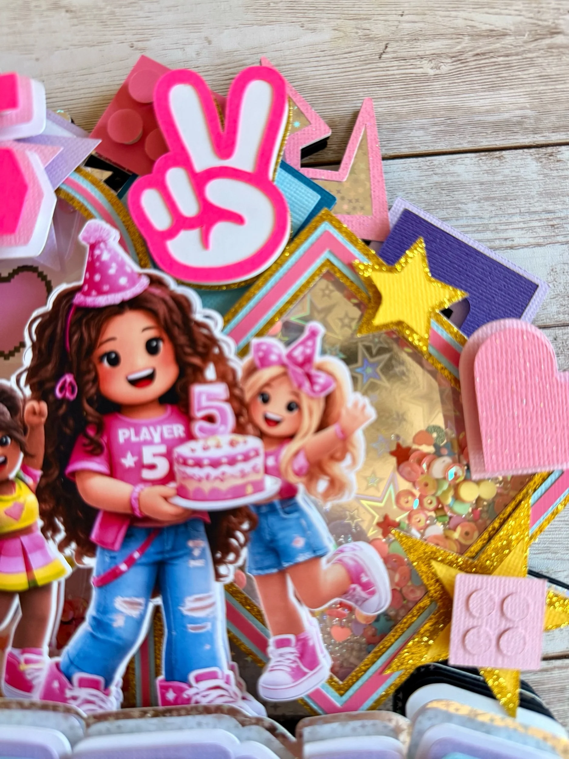 pink roblox cake topper