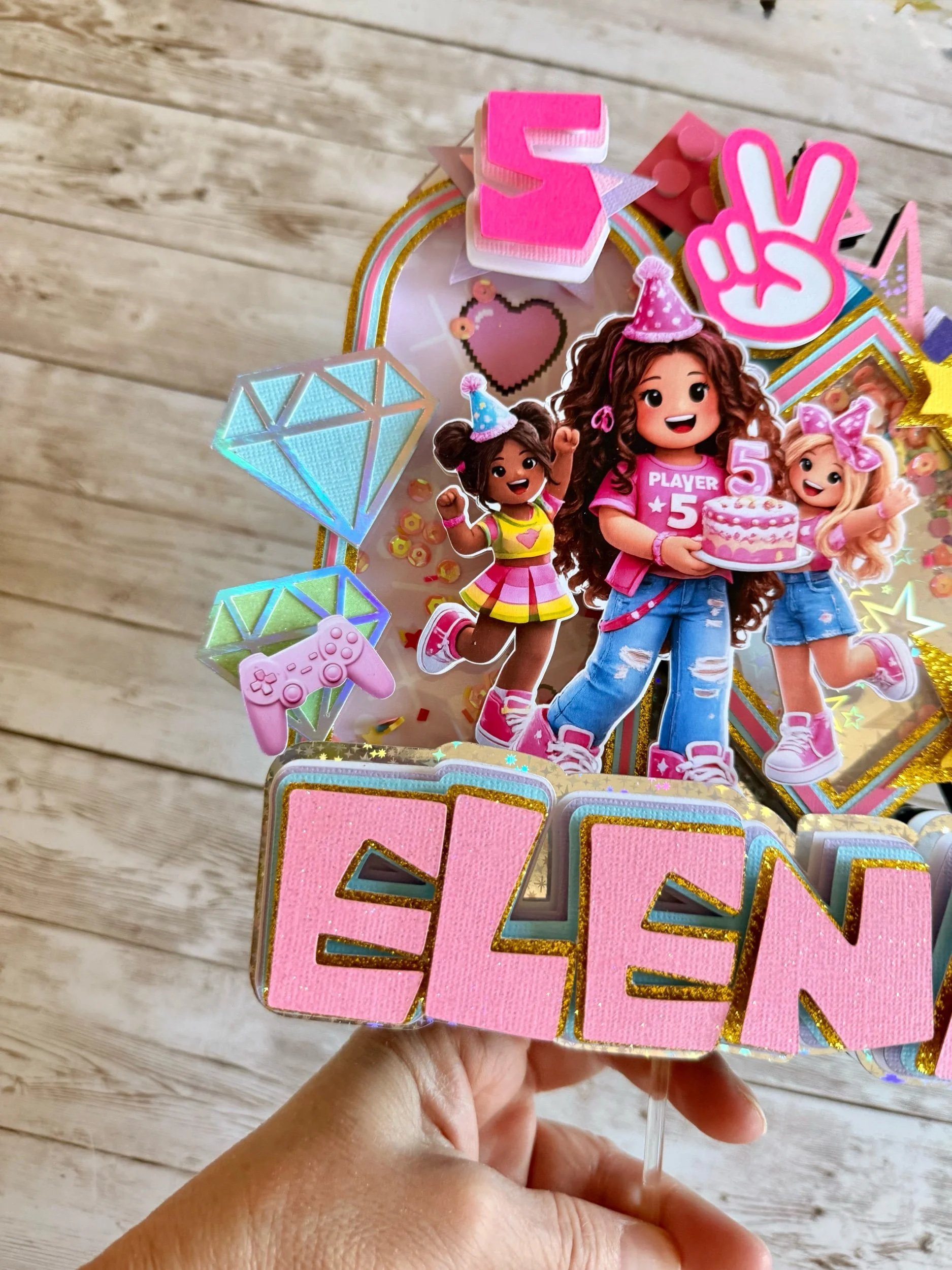 gamer cake topper