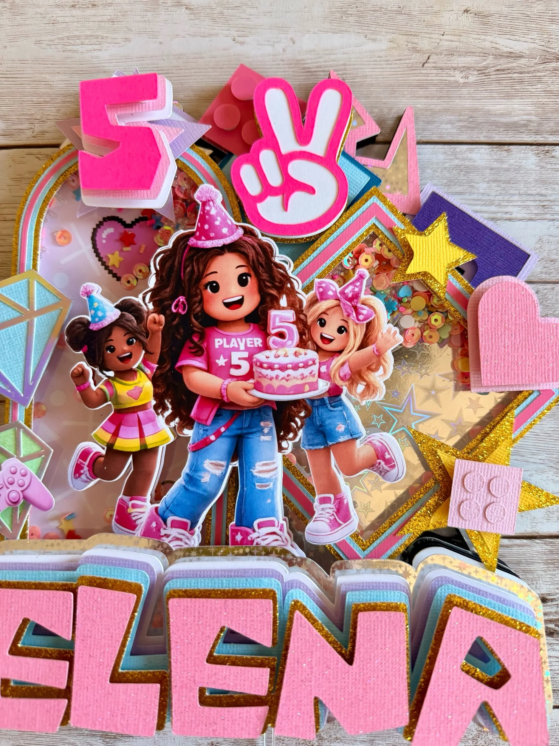 pink roblox cake topper