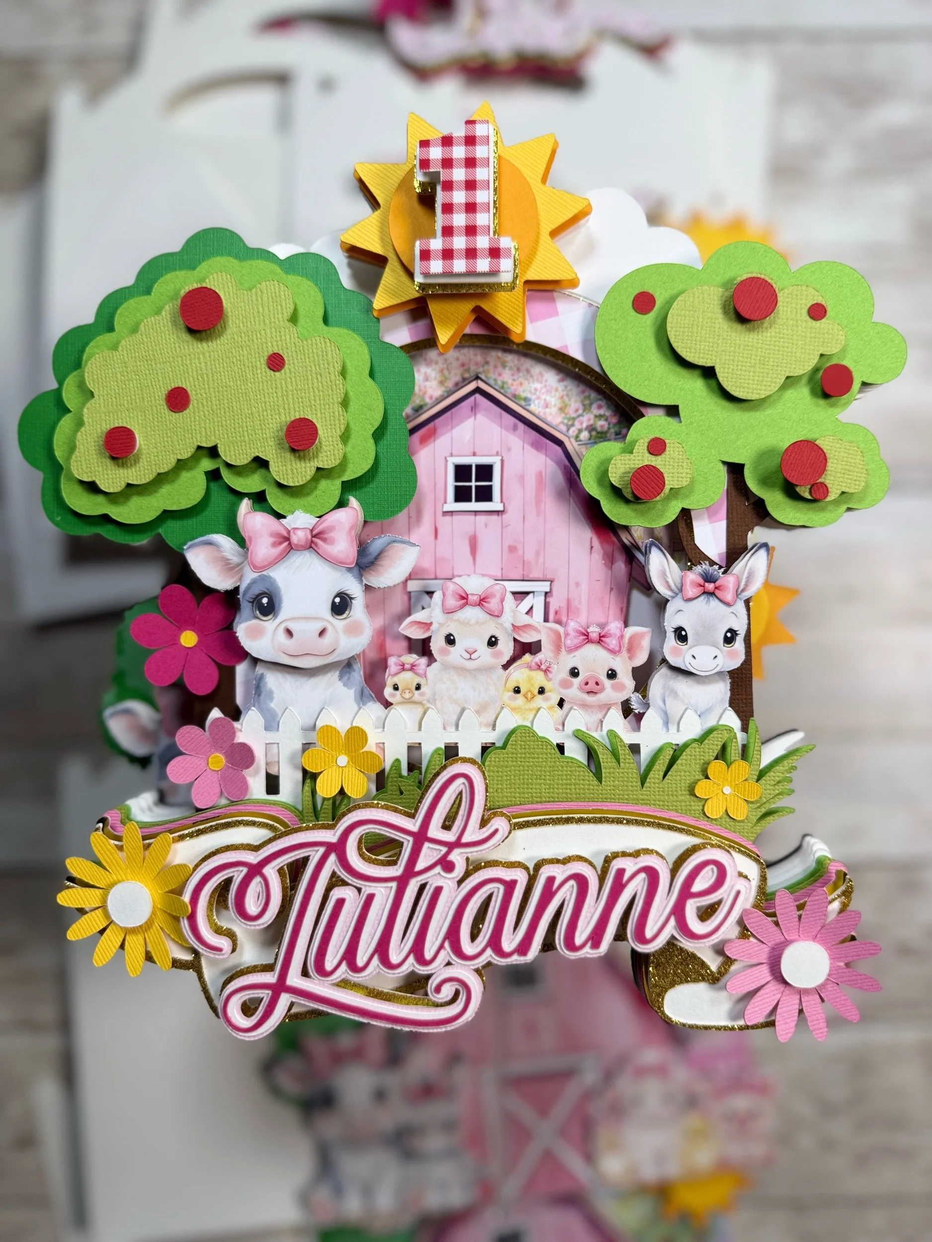 farm cake topper