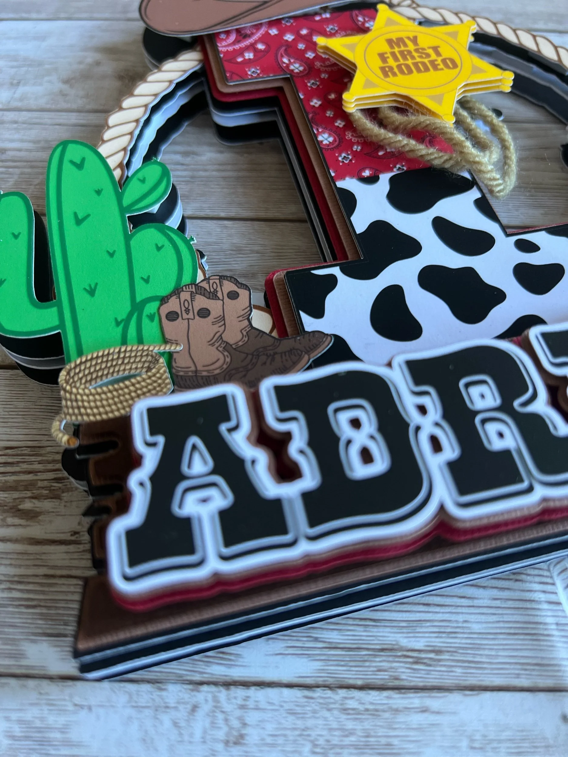 first rodeo cake topper