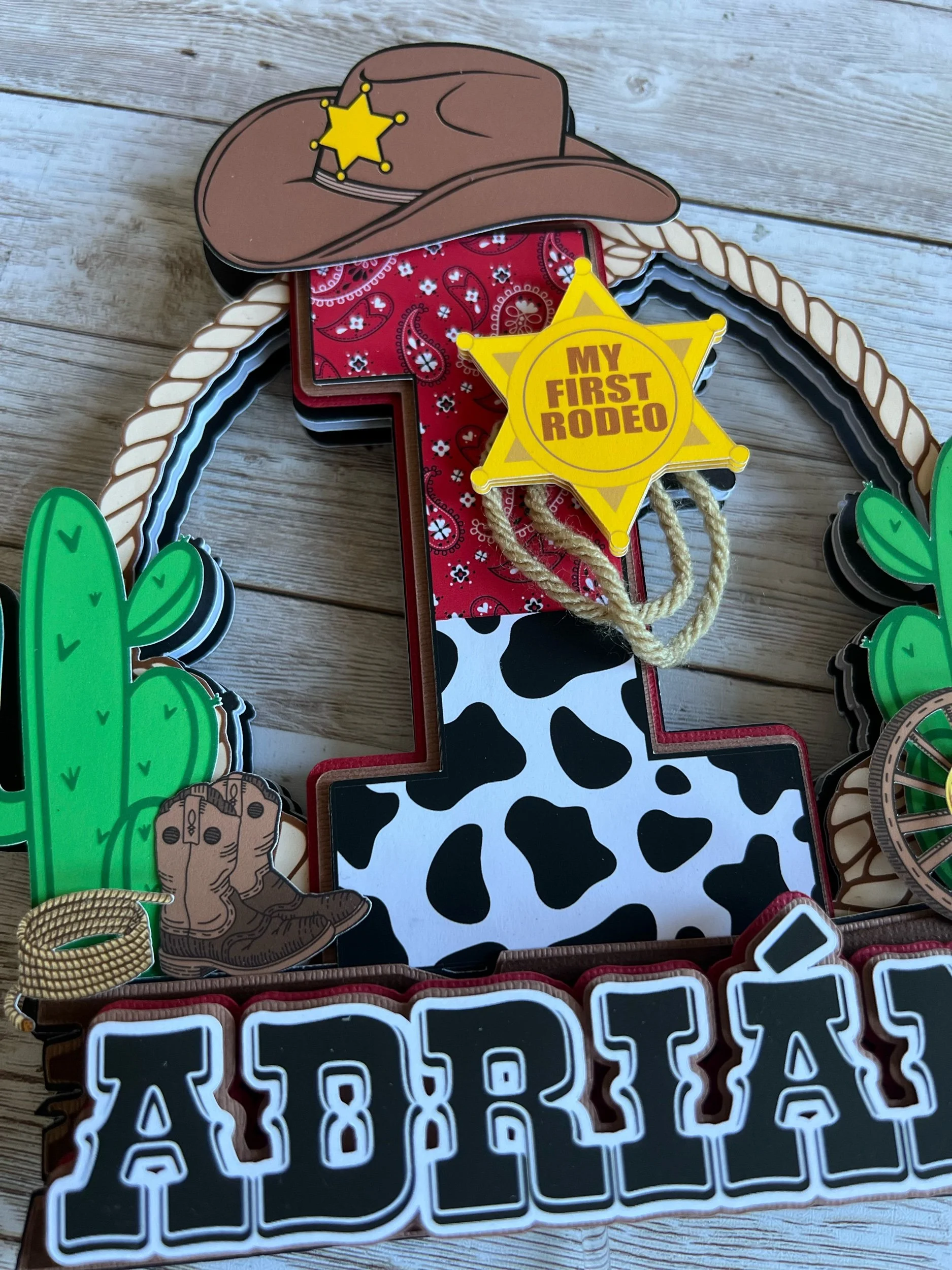 rodeo cake topper
