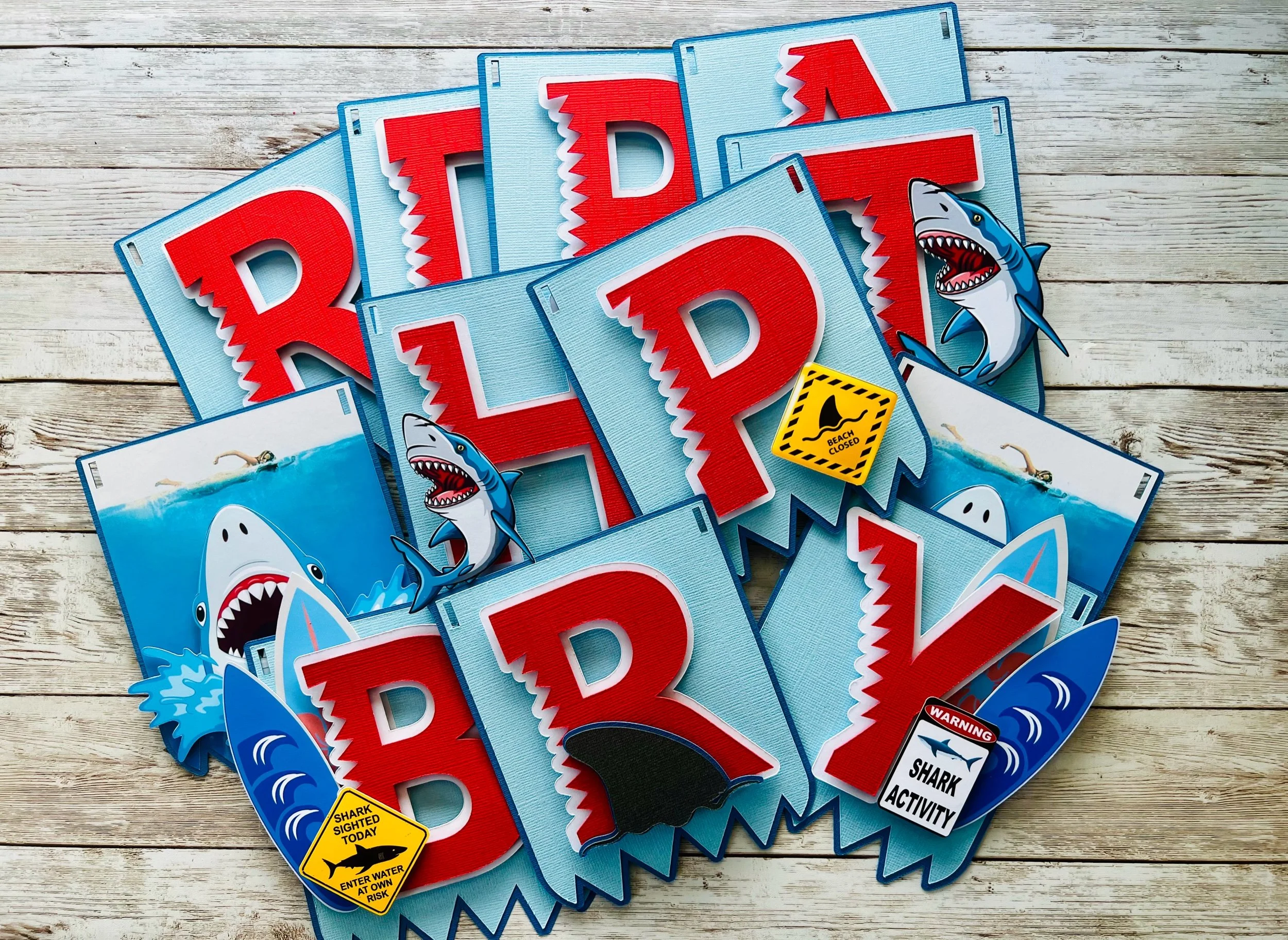 shark birthday banner