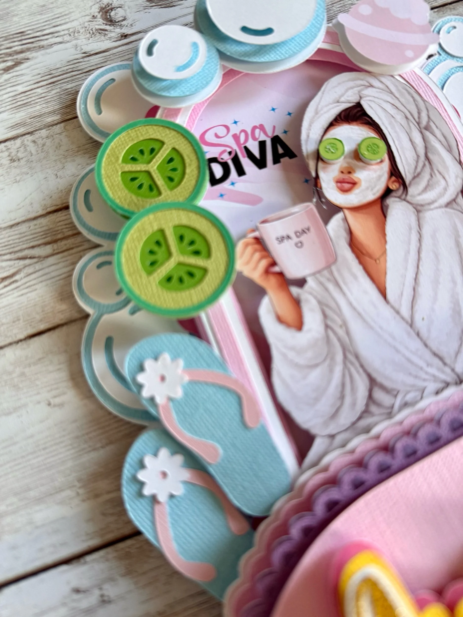spa day cake topper