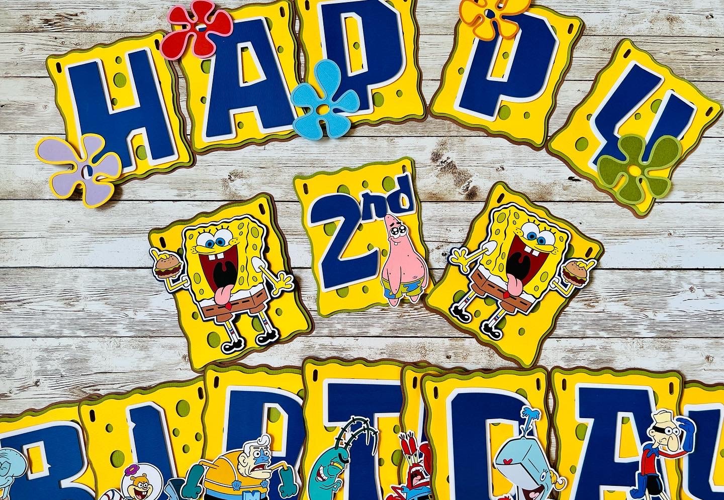 Sponge Birthday Banner