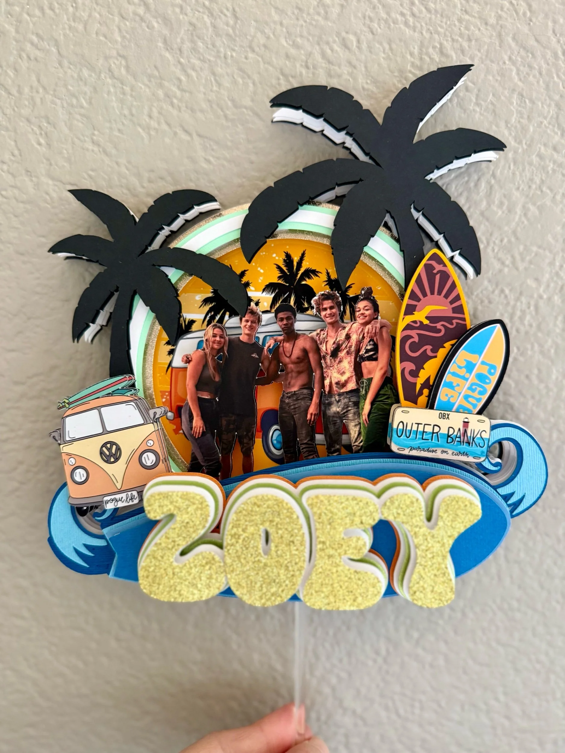 surf beach cake topper