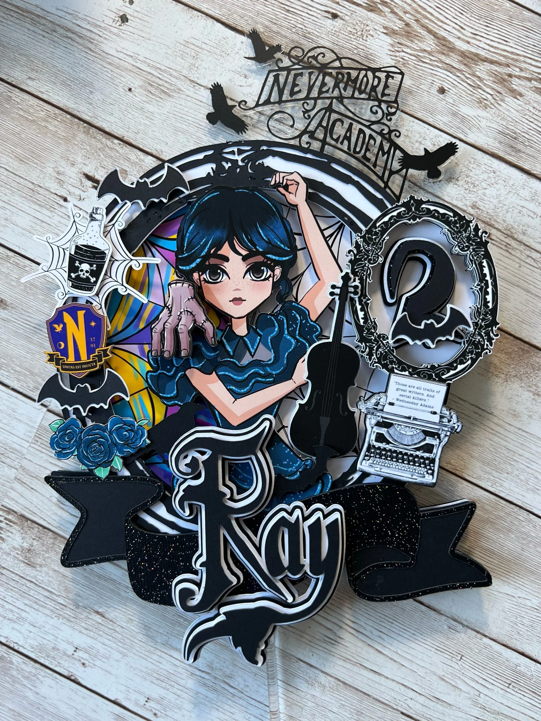 wednesday Addams cake topper