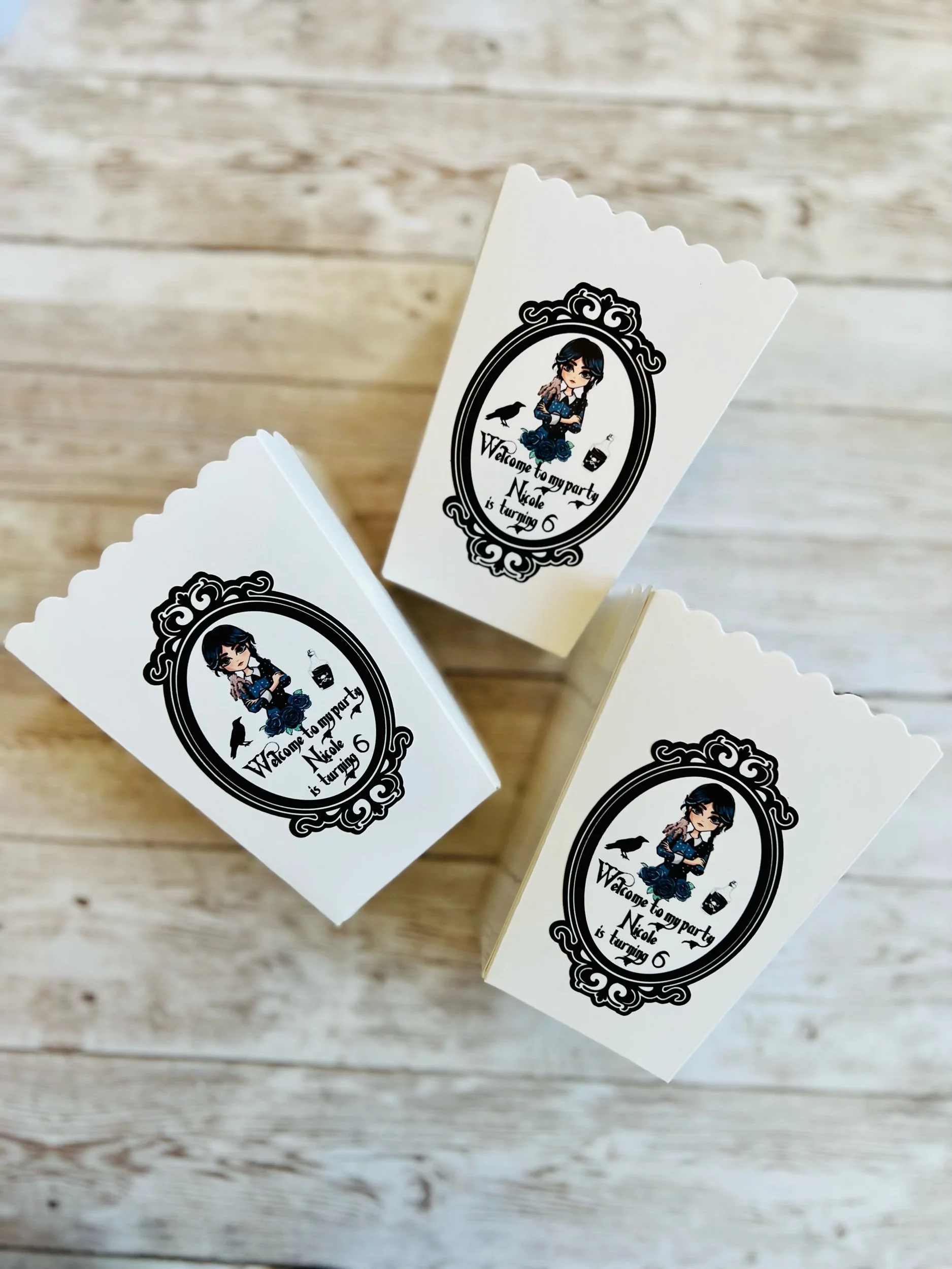 Wednesday popcorn boxes