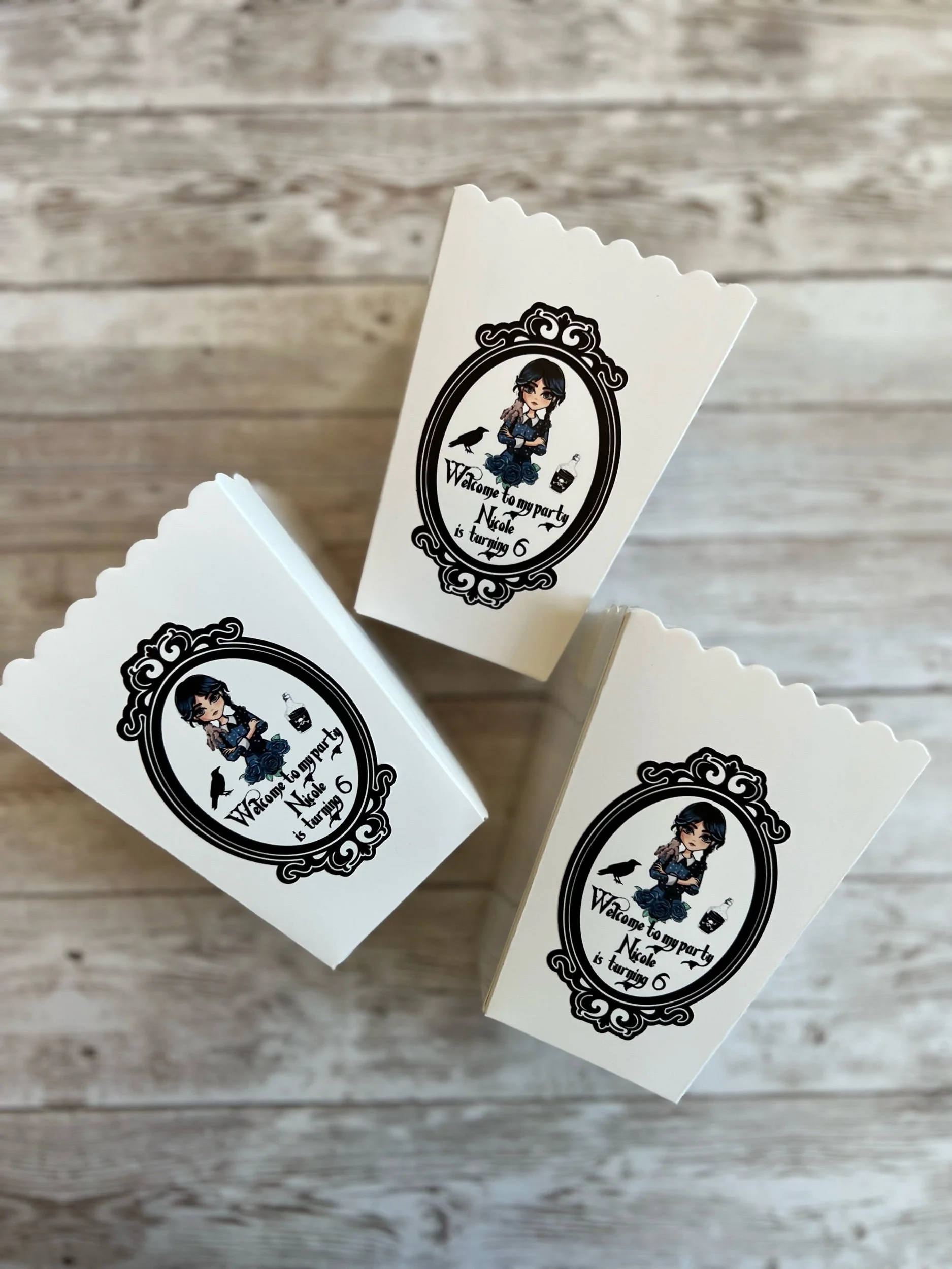 wednesday favor boxes