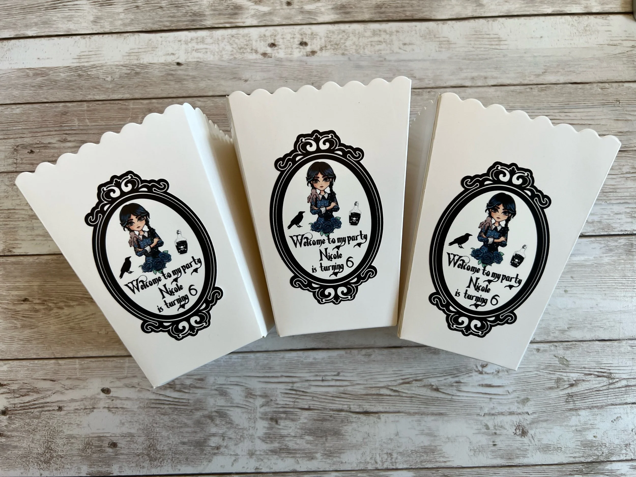 Wednesday Mini Popcorn Personalized Boxes