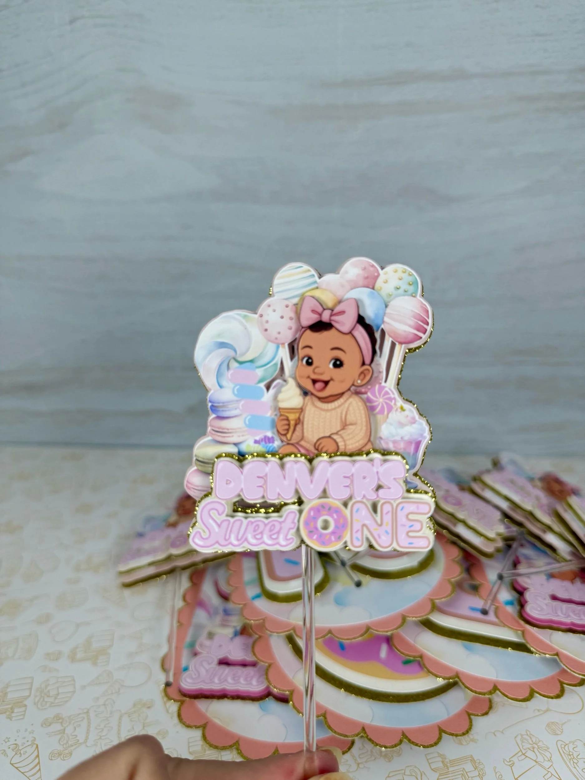 sweet one cupcake topper
