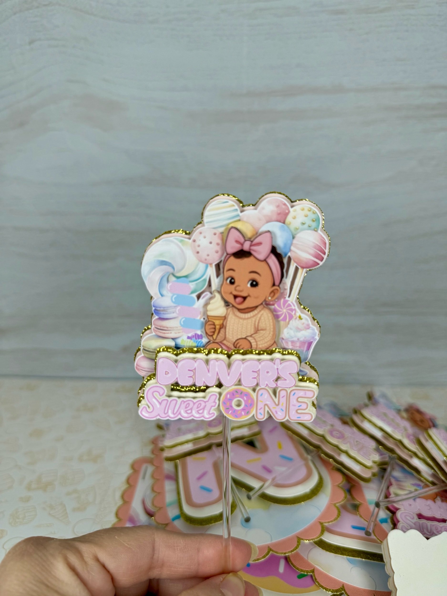 sweet one cupcake toppers
