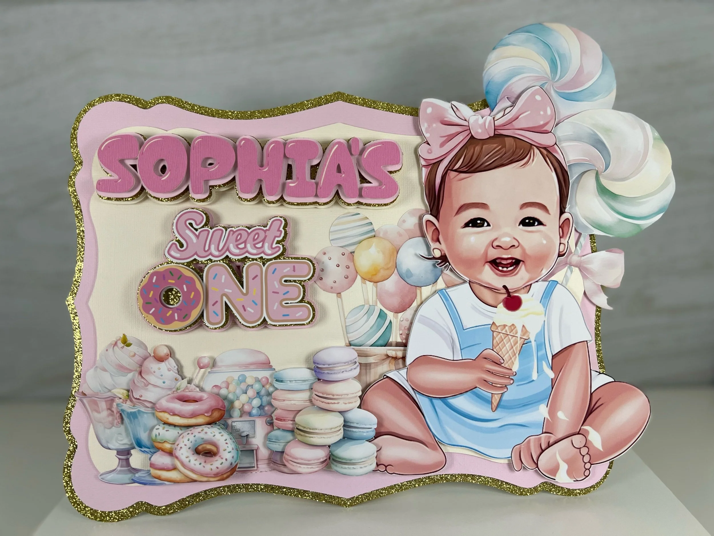 sweet one table sign