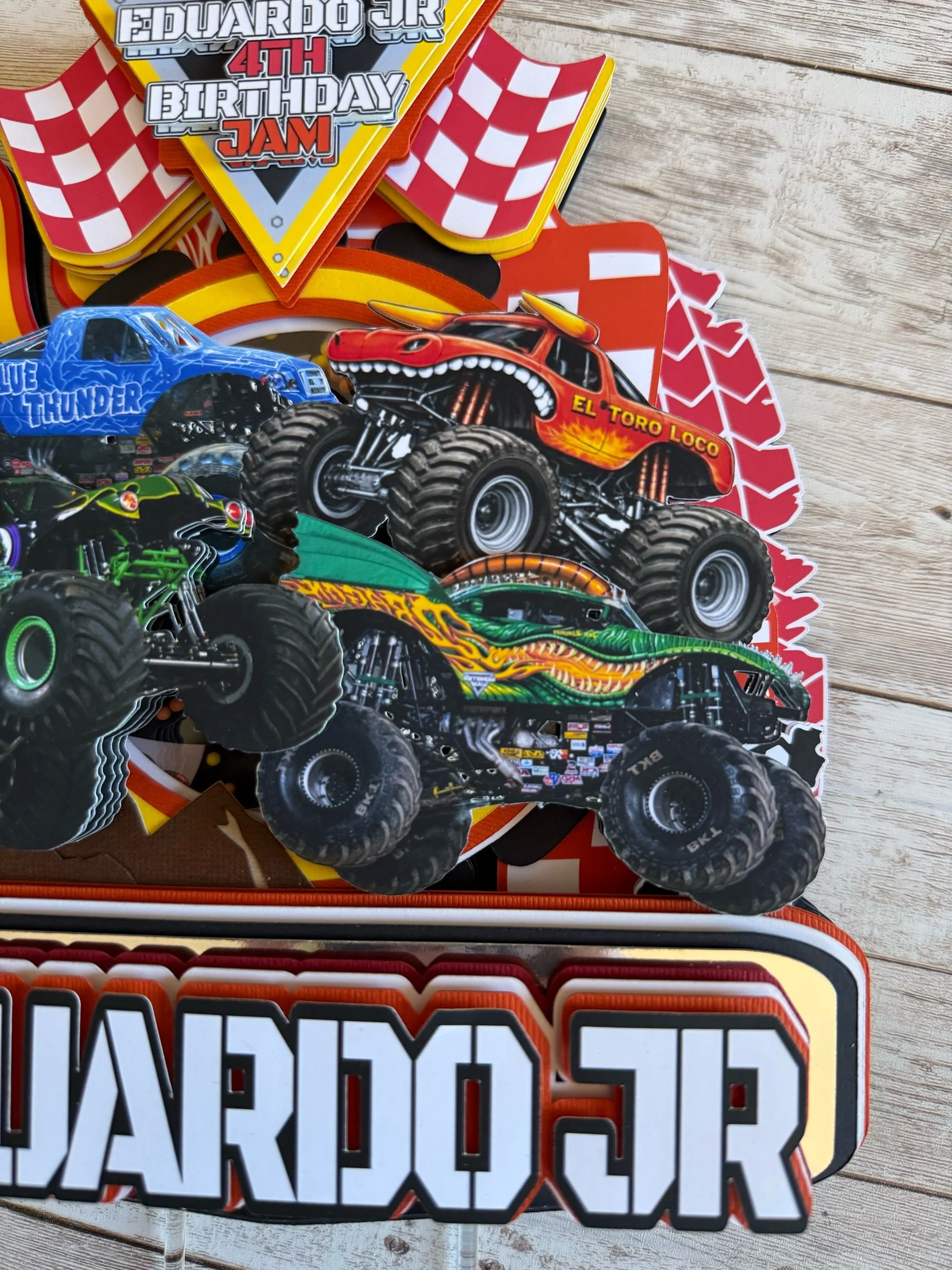 monster jam shaker cake topper