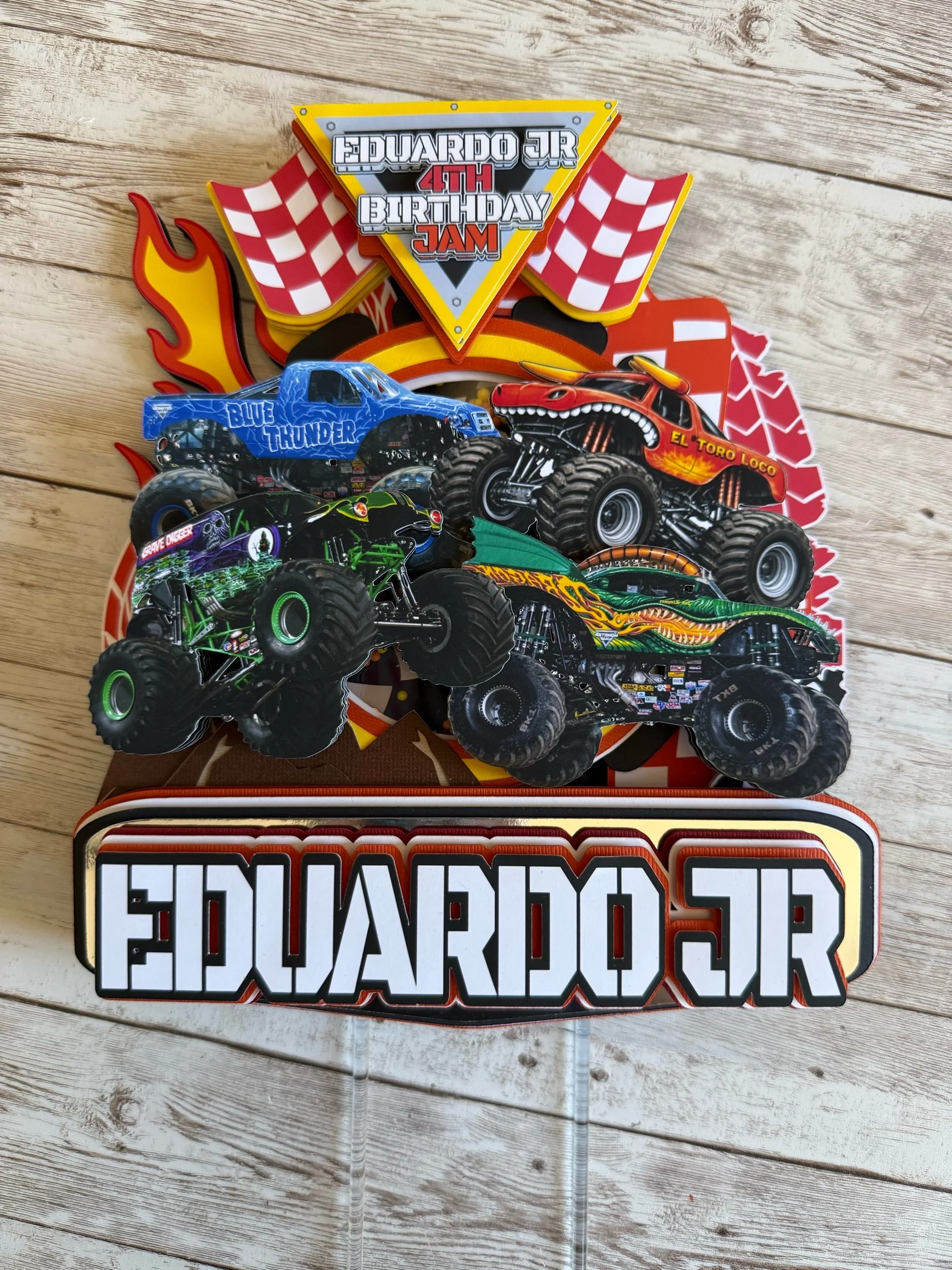 monster truck cake topper