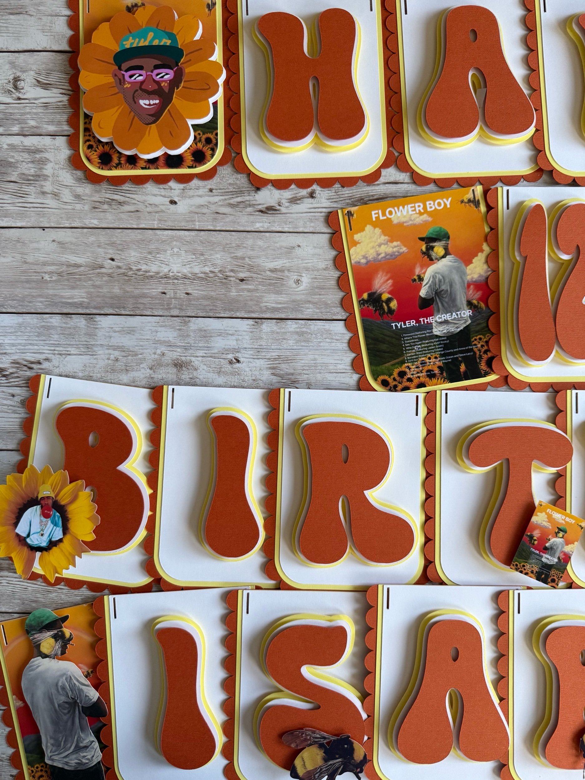 the creator flower boy birthday banner