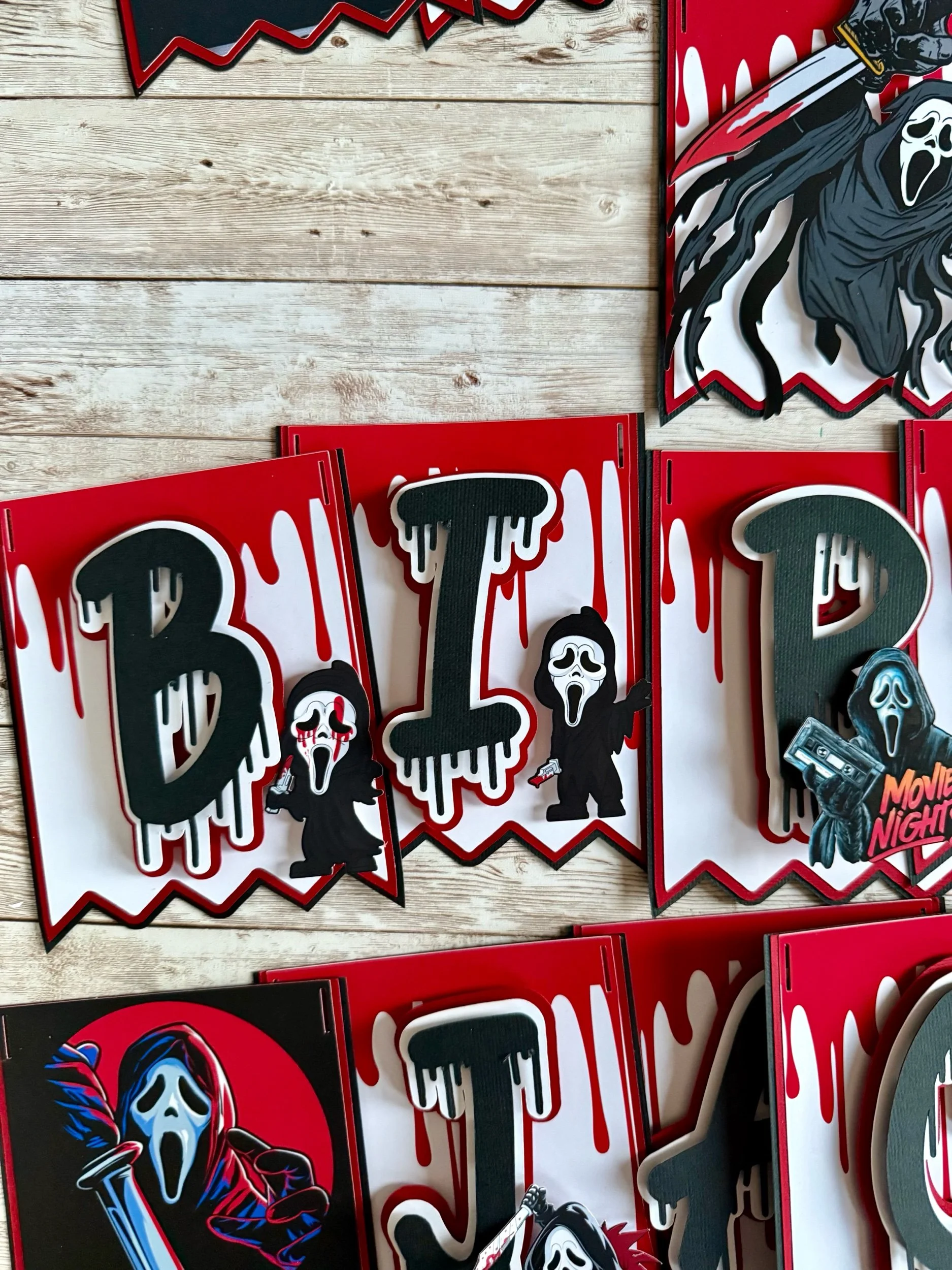scary movie birthday banner