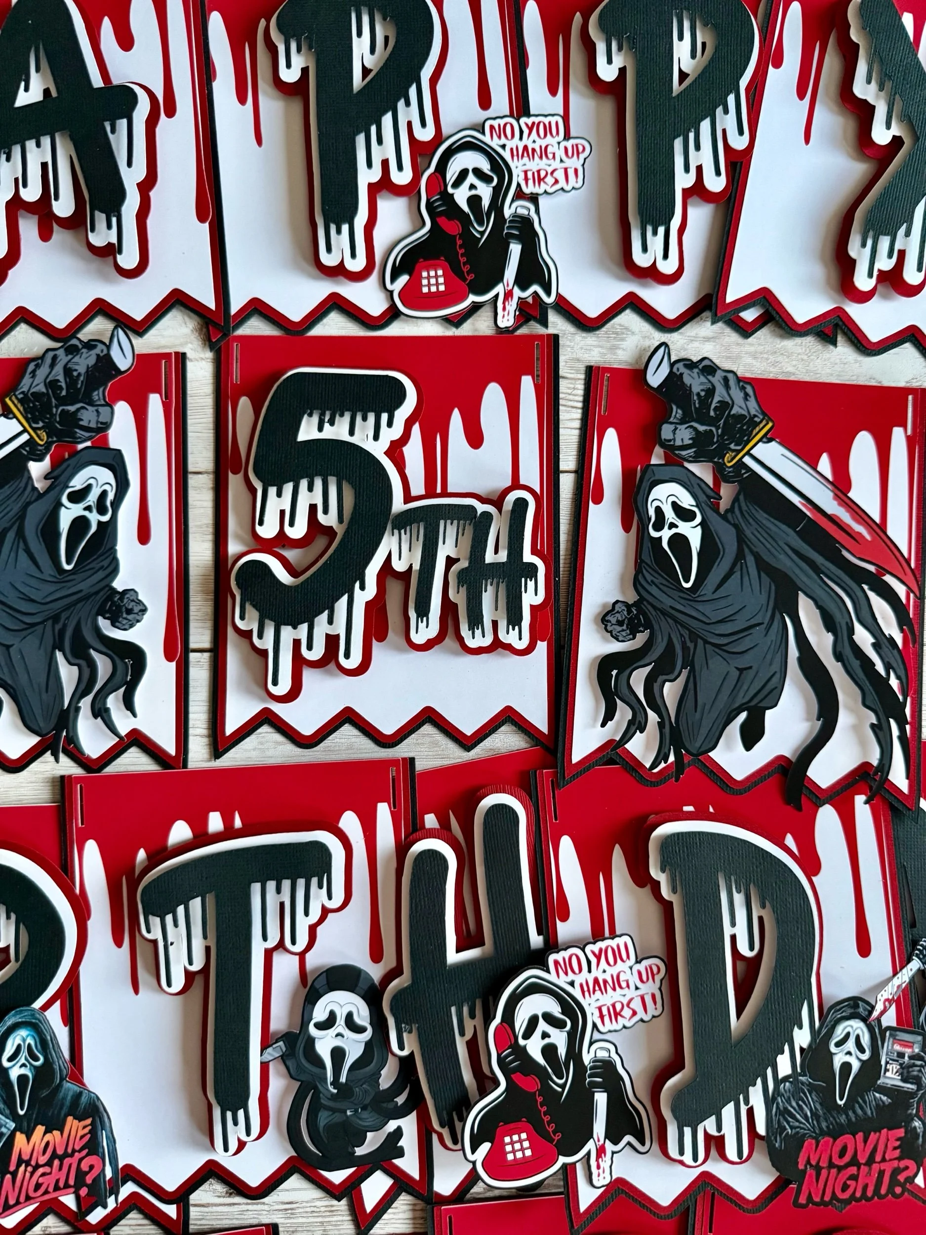 scary movie birthday banner
