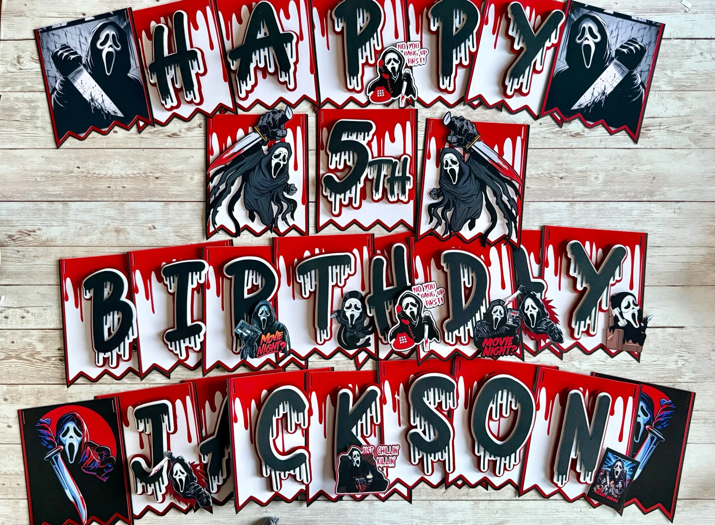 scary movie birthday banner