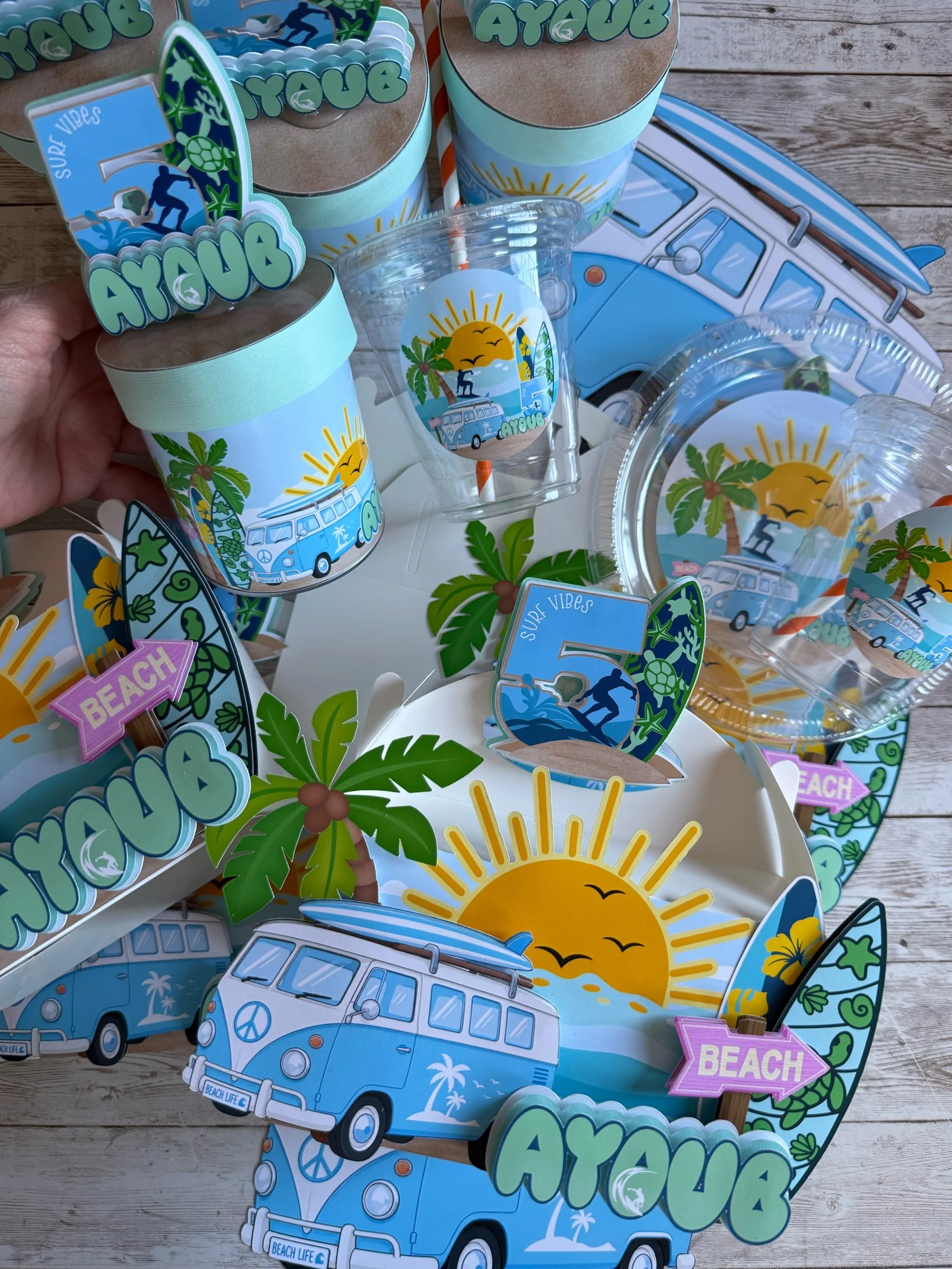 surf beach favor boxes