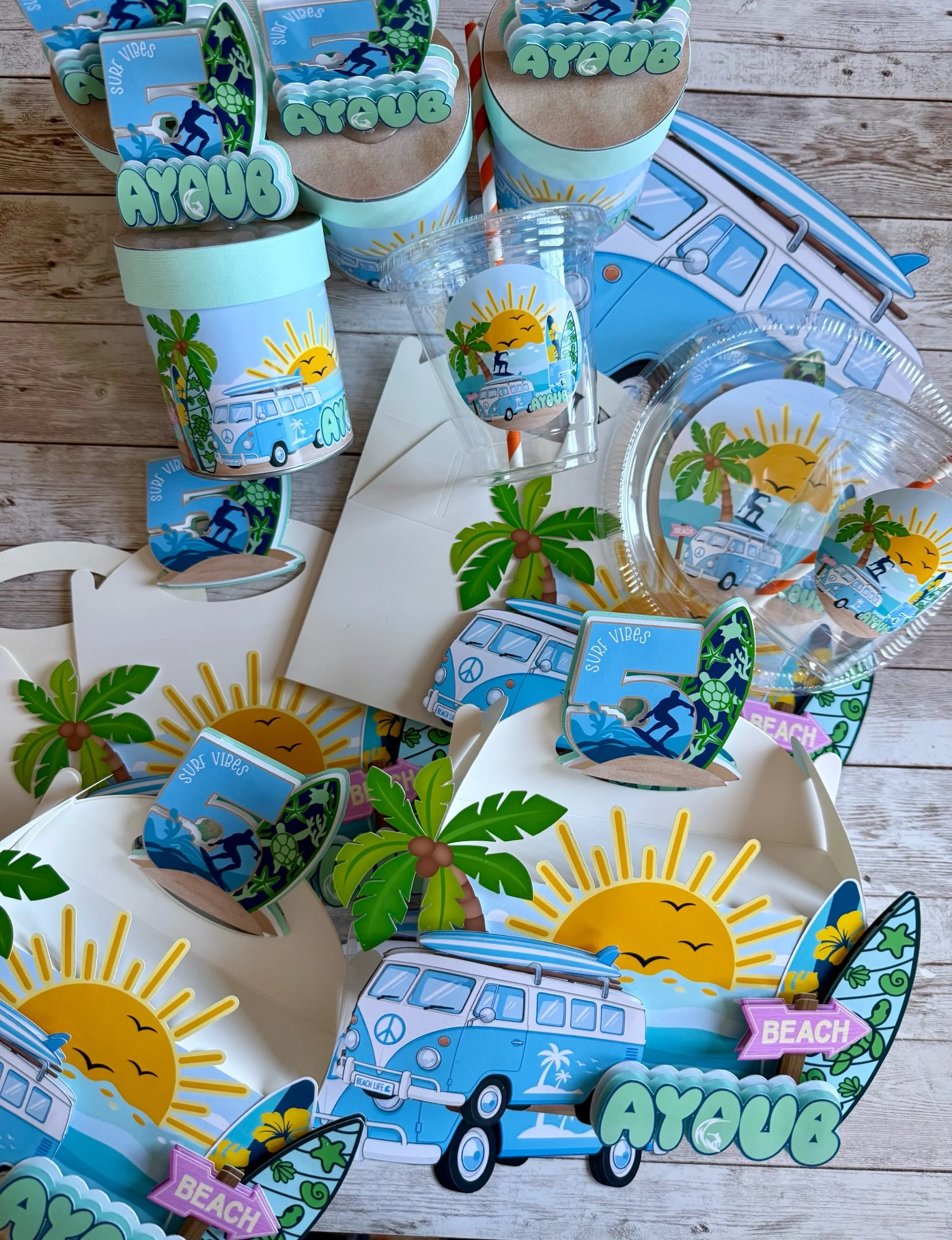 beach theme favor boxes