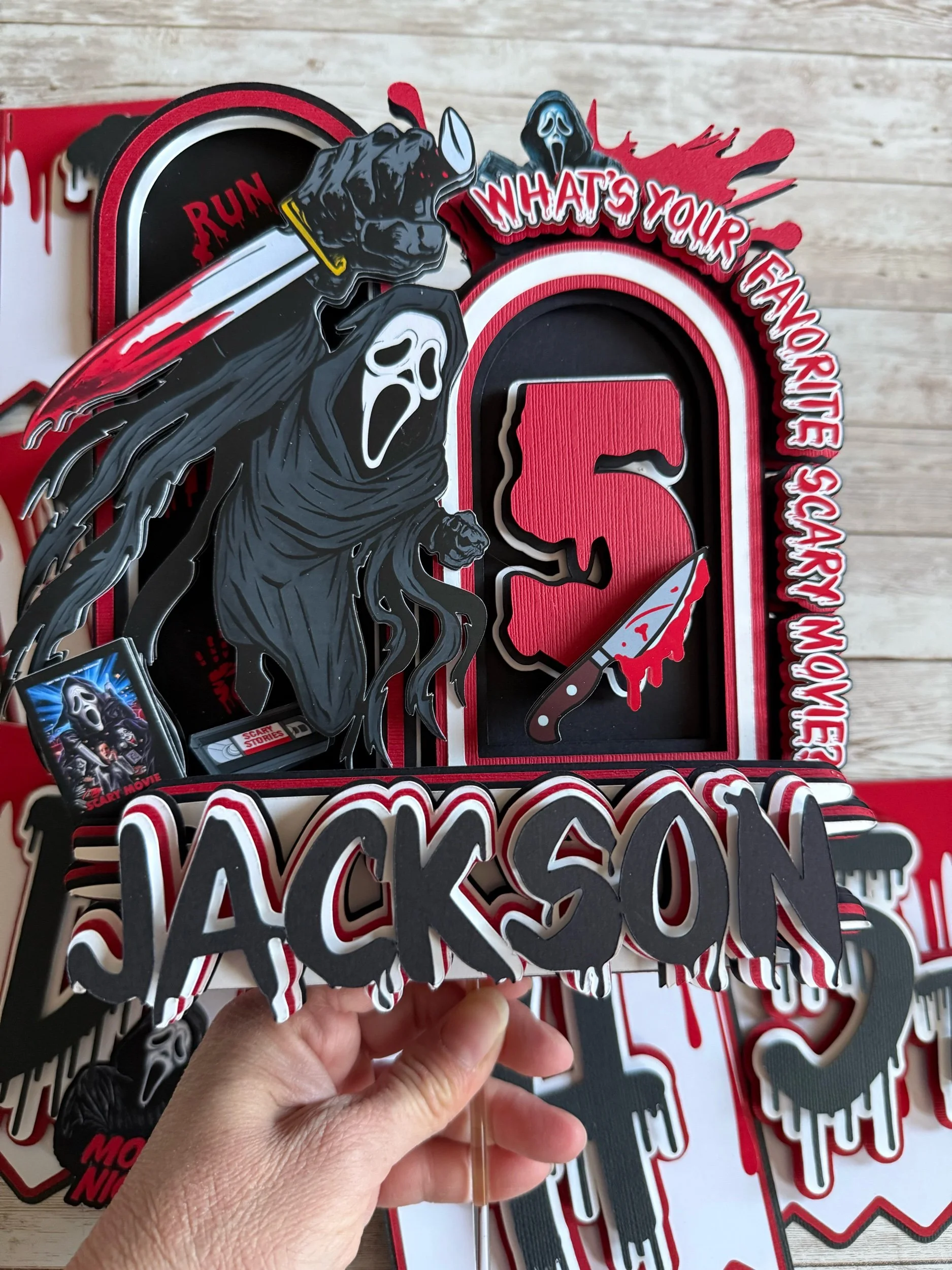 scary movie cake topper