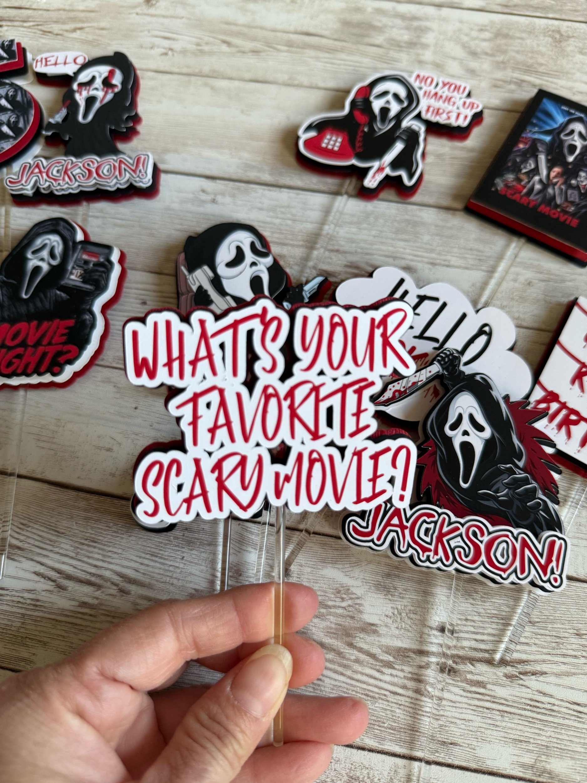 what your favorite scary movie cupcake toppers