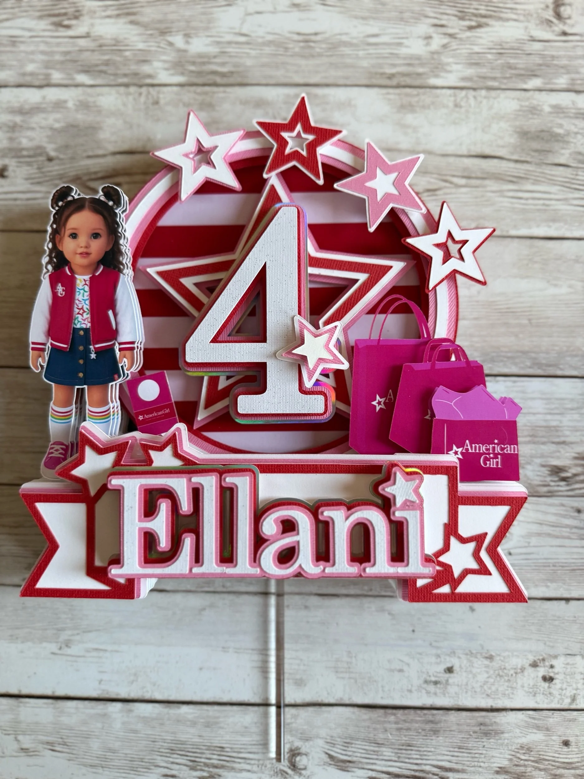 american doll girl cake topper