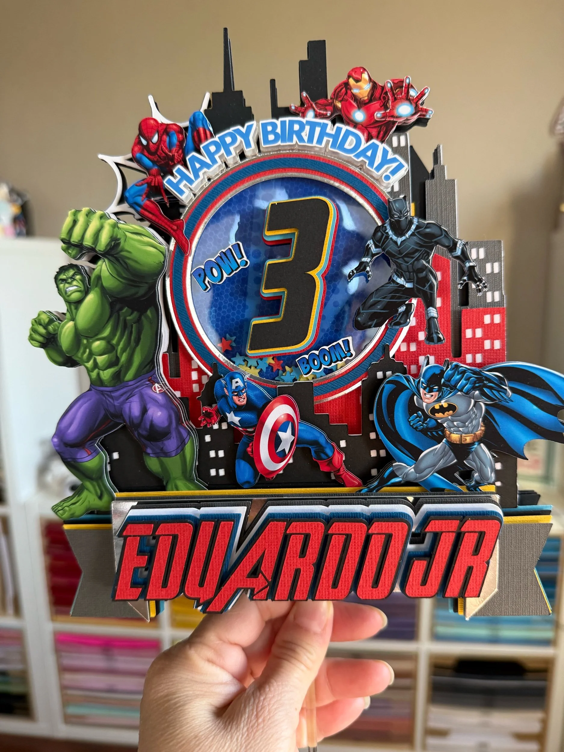 super Heroes cake topper