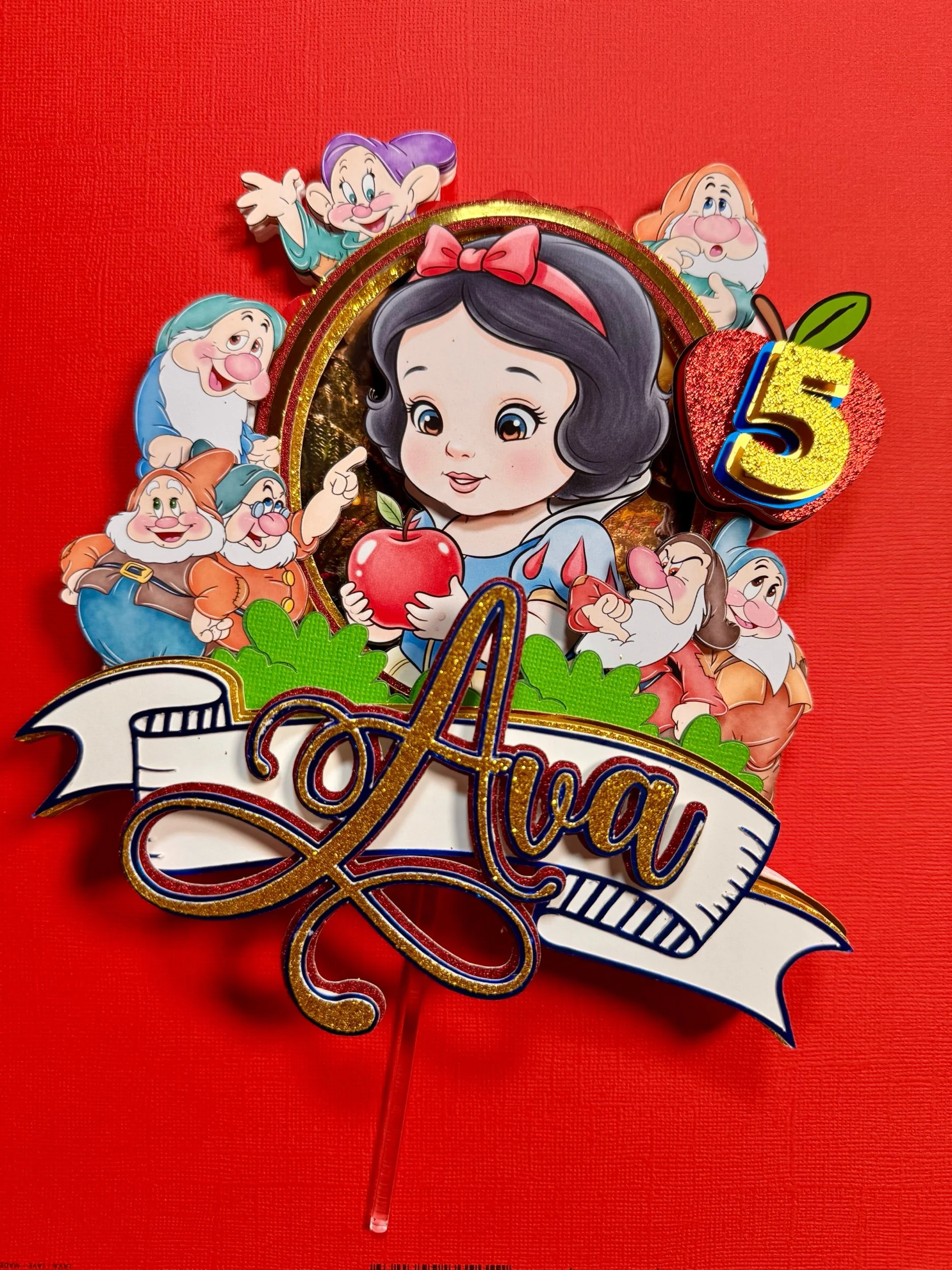 Personalized Snow White Cake Topper