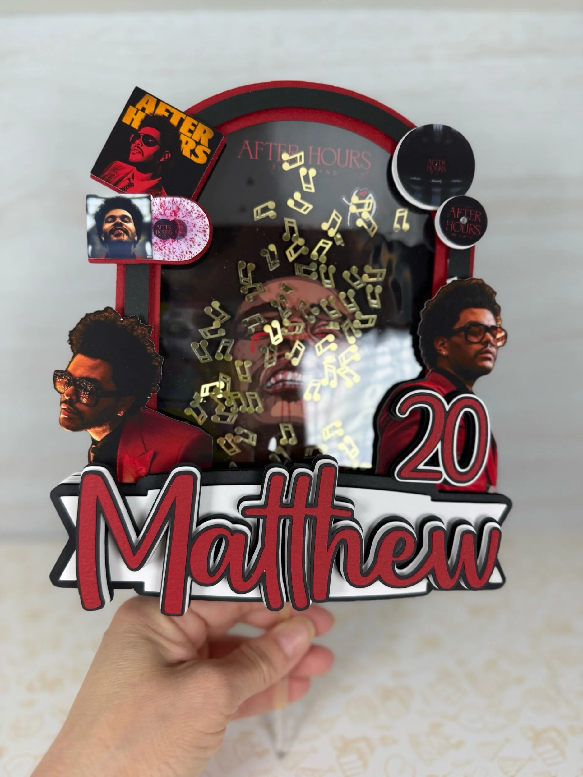 The Weeknd cake topper