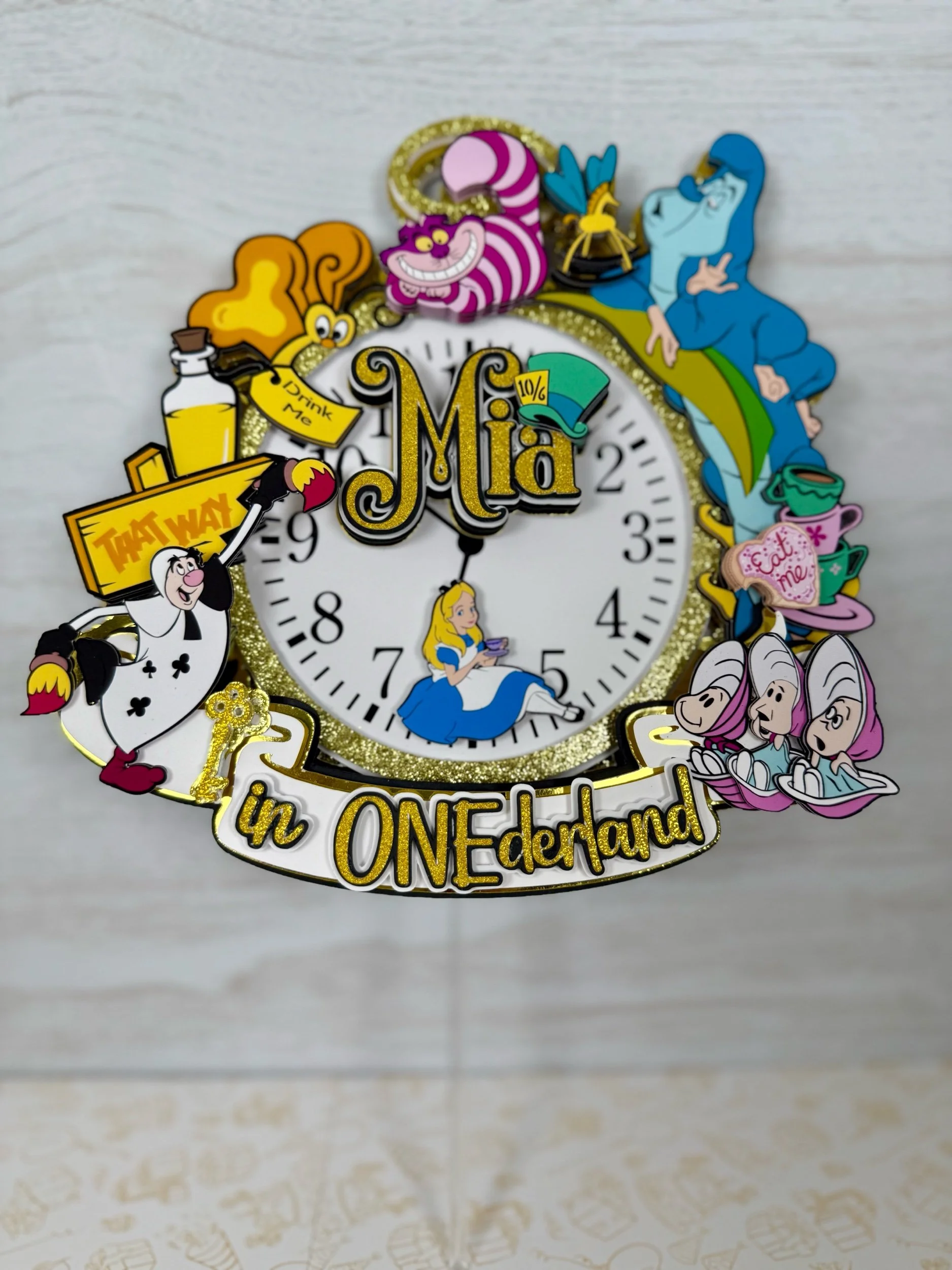 Personalized Alice Cake Topper