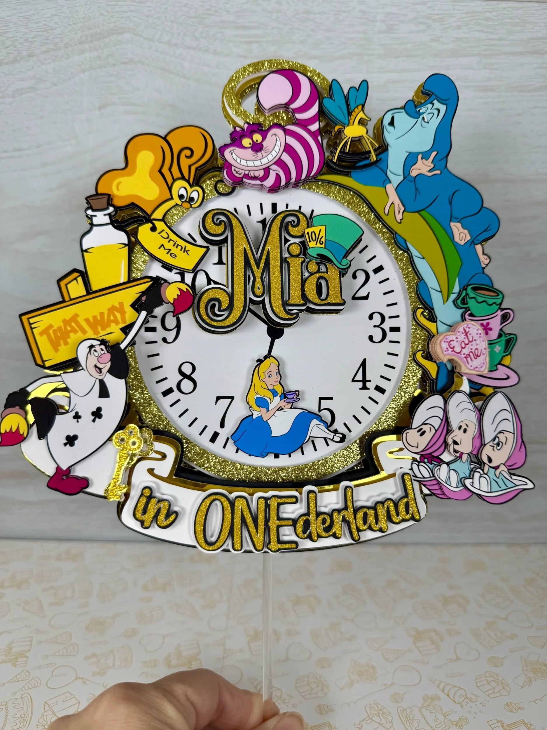 Alice in wonderland cake topper
