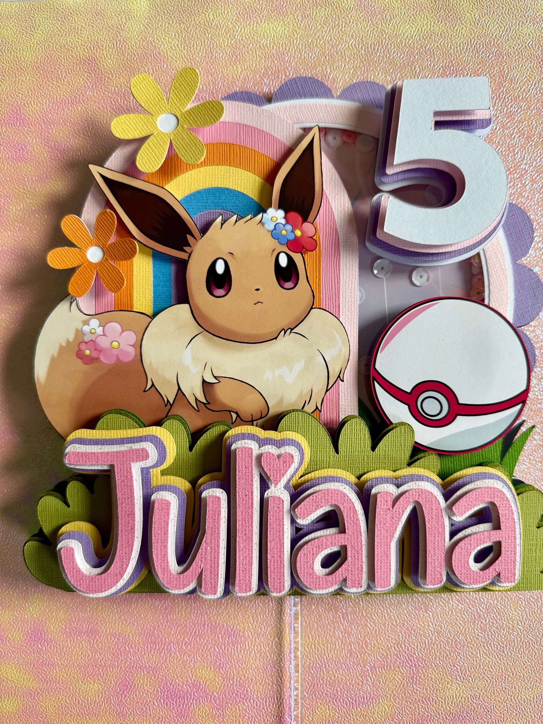 Personalized Evee Birthday Cake Topper