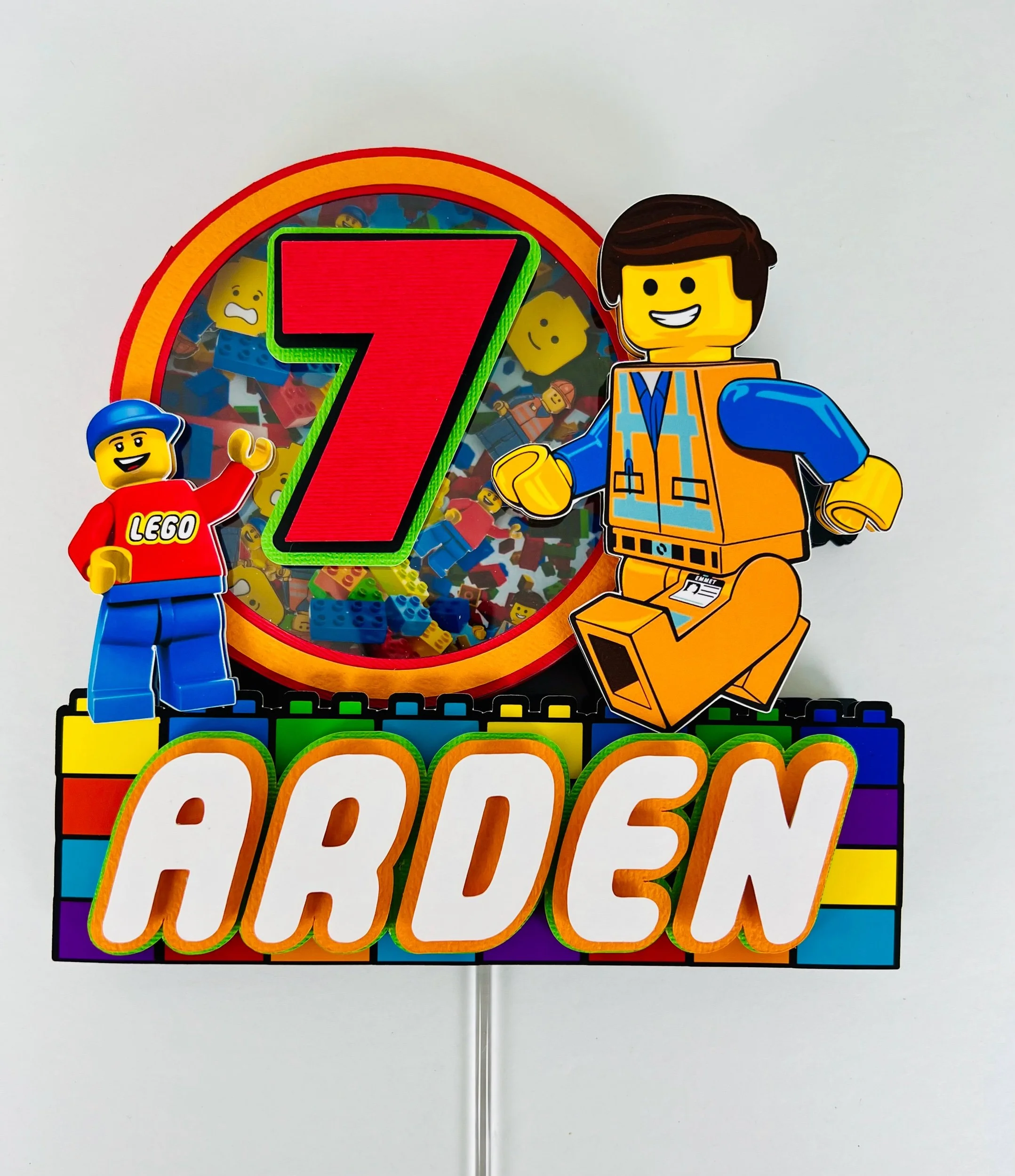 personalized Lego cake topper